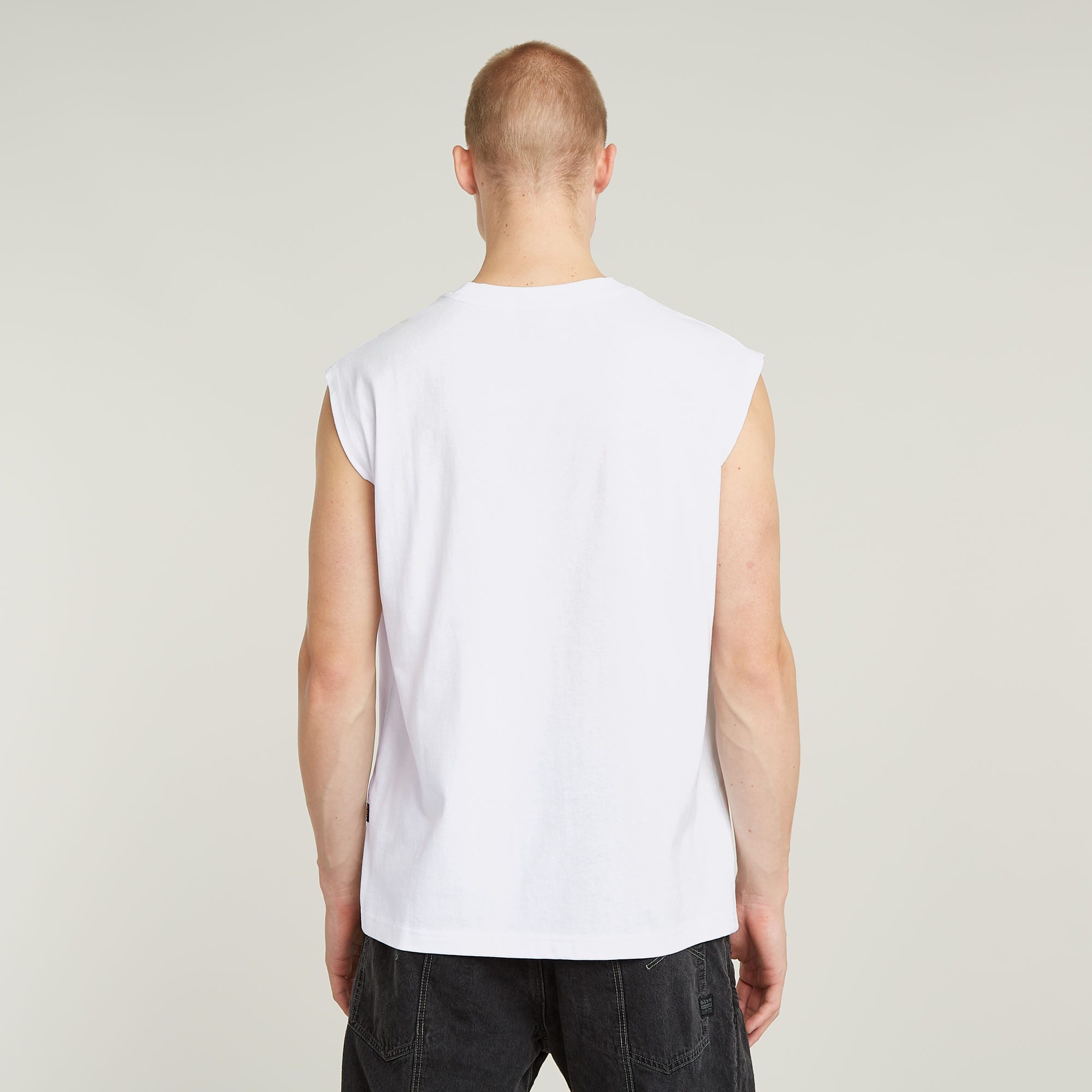 G-STAR Rundhalsshirt Boxy ärmellos, Logoschriftzug