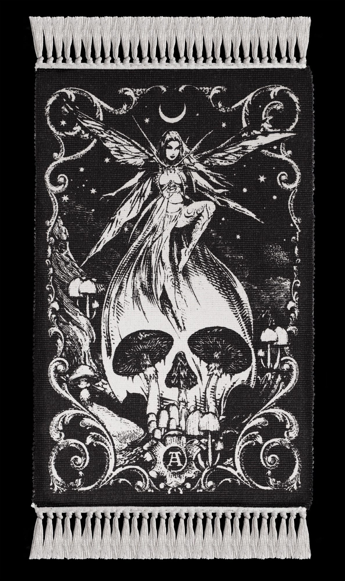 Figuren Shop GmbH Teppich Totenkopf Teppich – Gothic Elfen Motiv Forest Fairy Alchemy England, Höhe: 97 mm