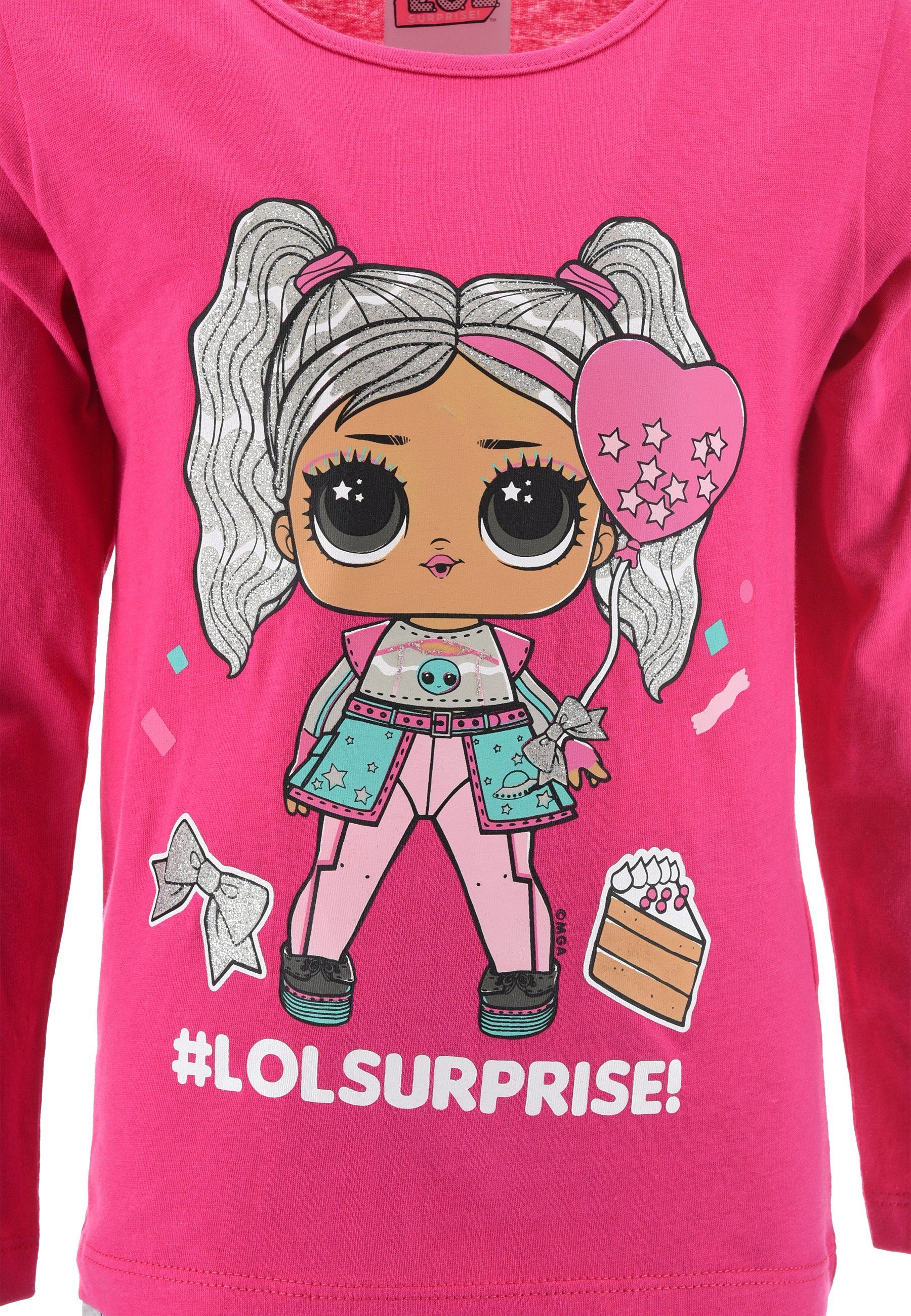 L.O.L. SURPRISE! Schlafanzug Kinder Mädchen Schlaf-Hose Langarm Pyjama tlg) Schlafanzug + Pink Shirt (2 Kinder