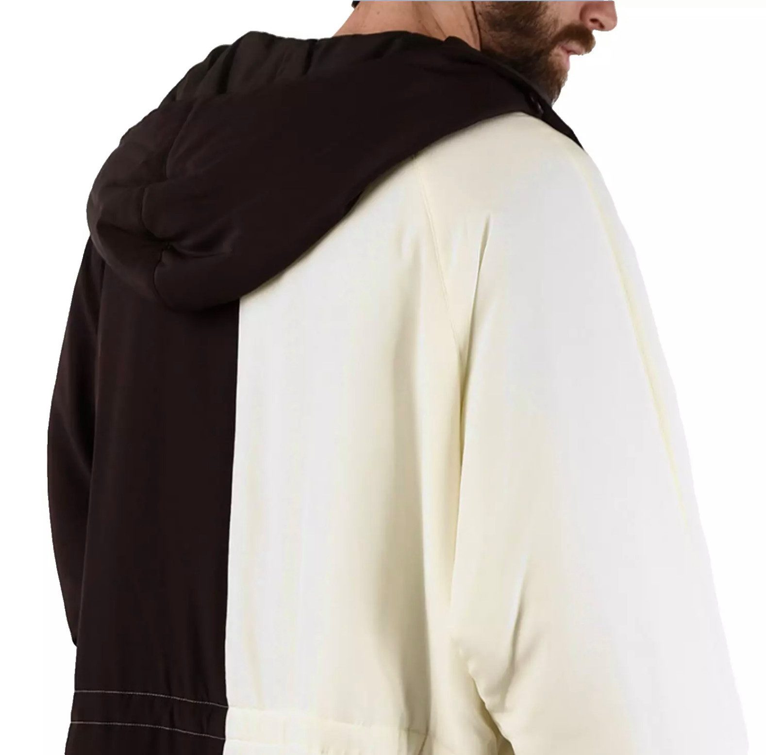JIL SANDER Langmantel Oversized Trenchcoat Parka in Seide mit Kapuze höchster Handwerkskunst, Wattiert, Dreifarbig, Eingrifftaschen