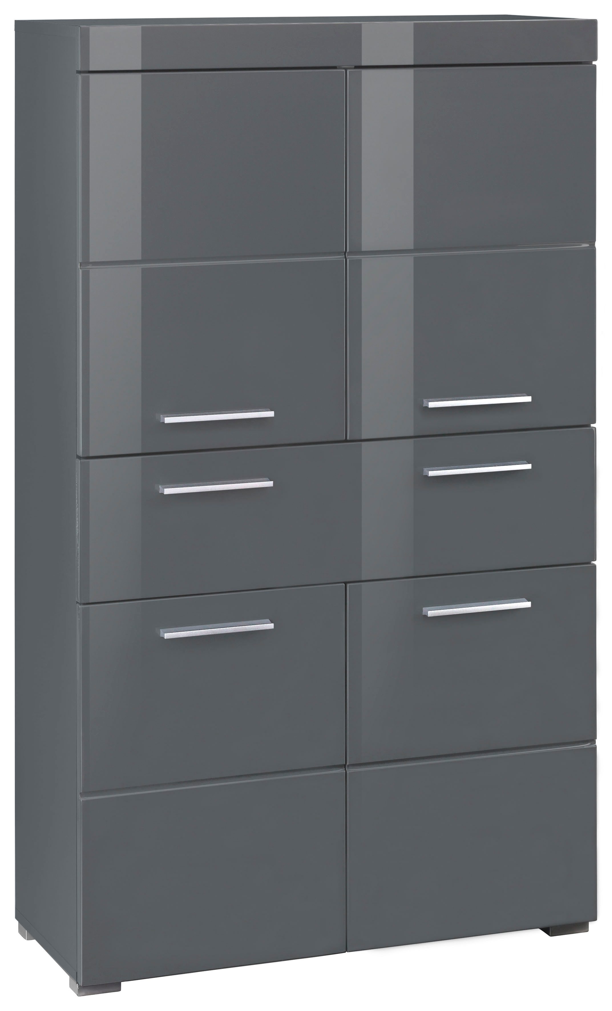 welltime Midischrank Avena Standschrank mit 4 Türen, 1 Schublade - (B/T/H) 73/31/130 cm