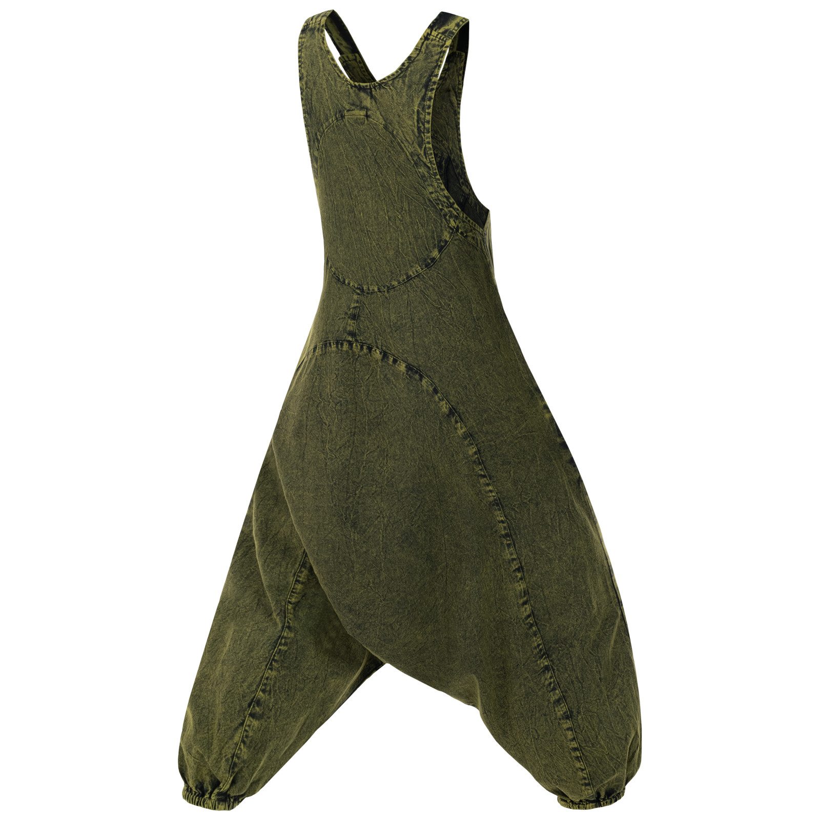 KUNST UND MAGIE Latzhose Hippie Latz/Haremshose Hose 70er Jumpsuit Overall Stonewashed Catsuit