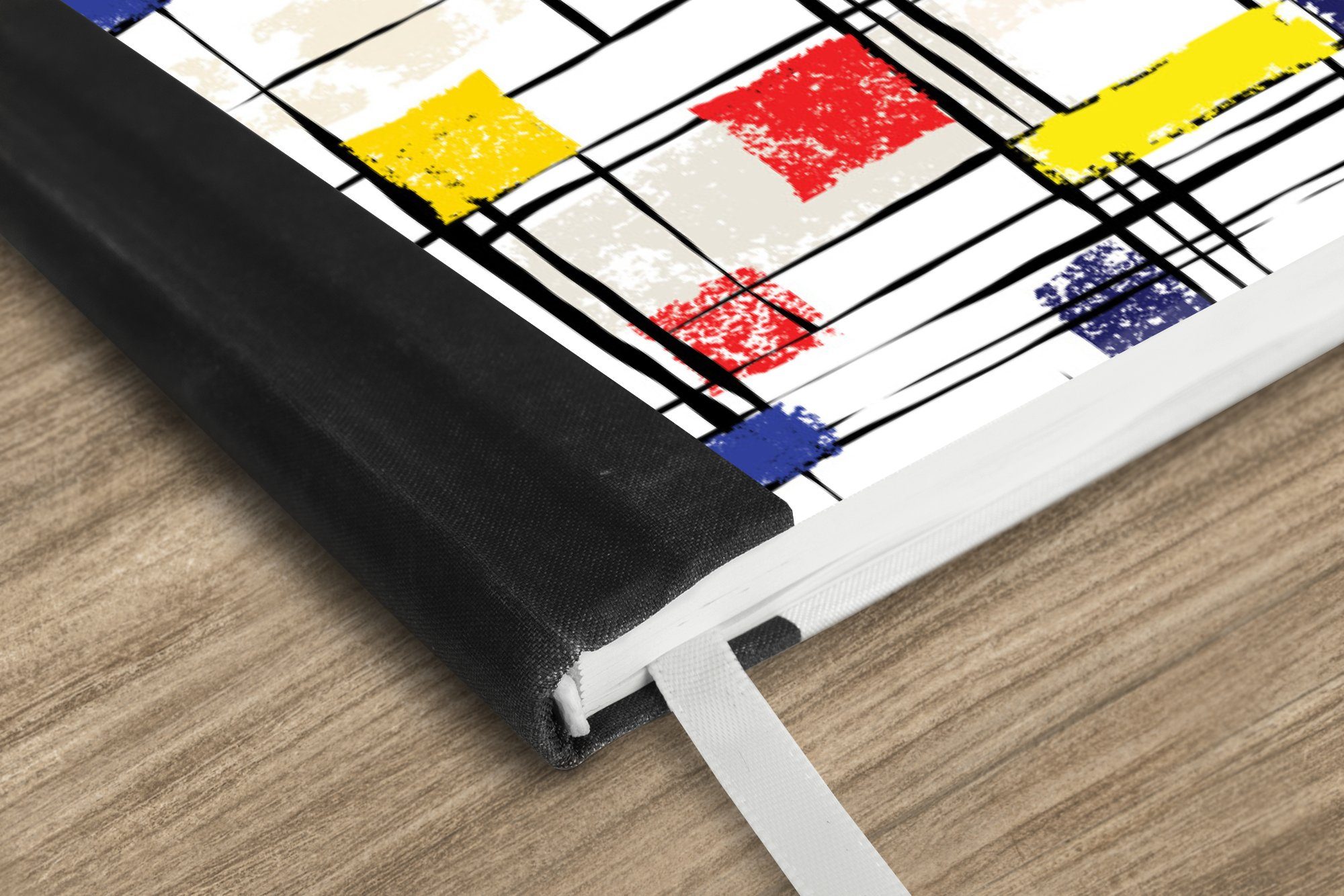 Thumbnail - MuchoWow Notizbuch Mondrian - Gelb - Rot - Blau, Notebook, Notizblock a5, Tagebuch, Journal Liniert