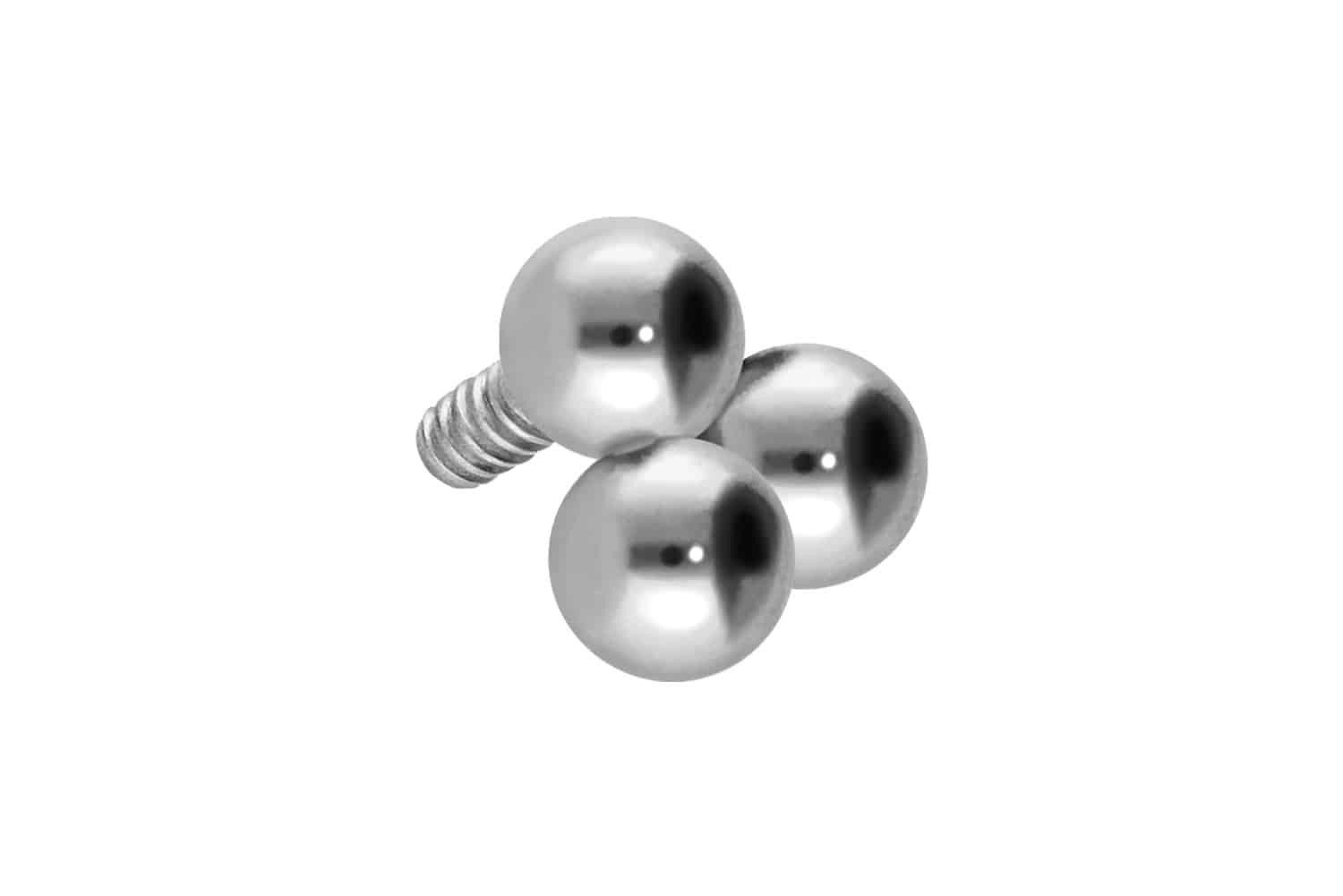 Piercing-Set Titan Schraubaufsatz mit Außengewinde 3 KUGELN