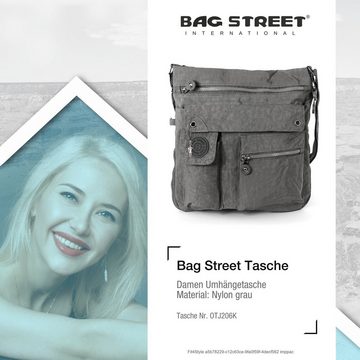 BAG STREET Umhängetasche Bag Street Damenhandtasche Umhängetasche (Umhängetasche), Umhängetasche Nylon, grau ca. 31cm x ca. 33cm