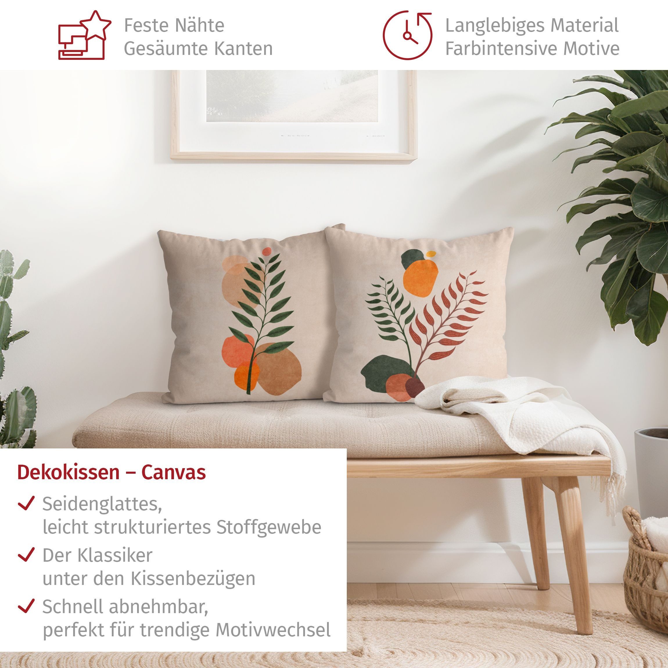 Bilderdepot24 Dekokissen 2-teilig drinnen Kissenhülle/ Sofakissen/ Zierkissen Kissenhülle orang, Bezug mit / ohne Füllung Zierkissen Outdoor Sofa Bett