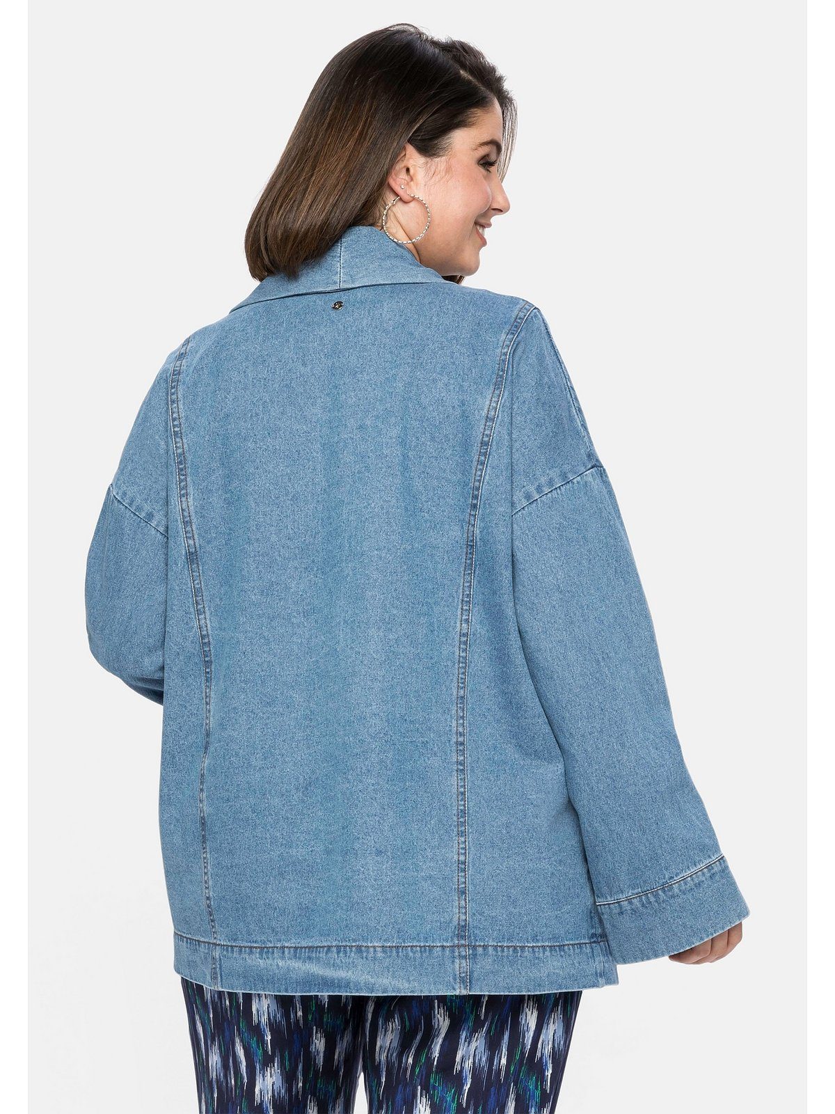 Sheego Jeansjacke Große Größen mit Schalkragen, in Kimono-Form