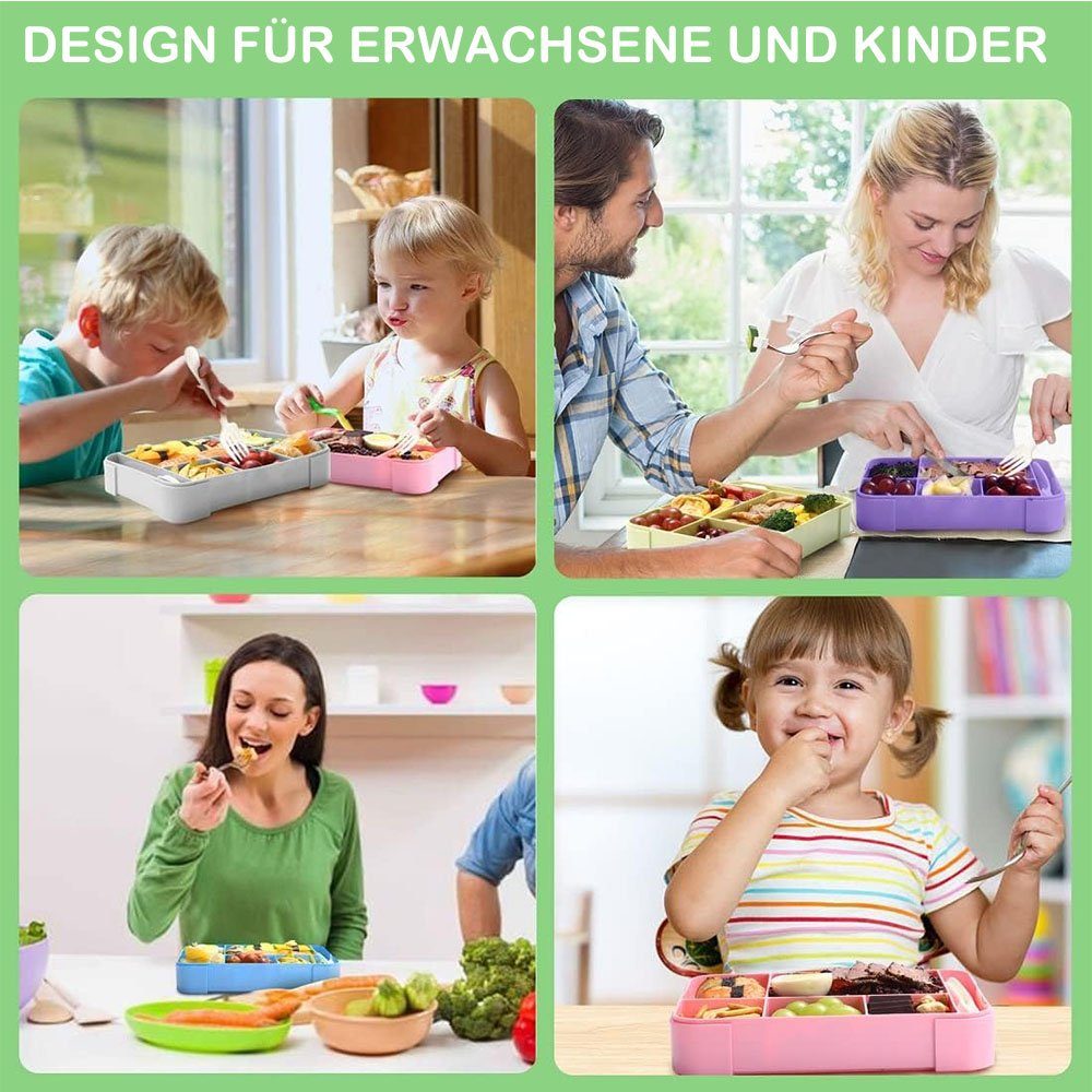 für Lunchbox Brotdose Kindersnacks grün Auslaufsichere mit NUODWELL Fach