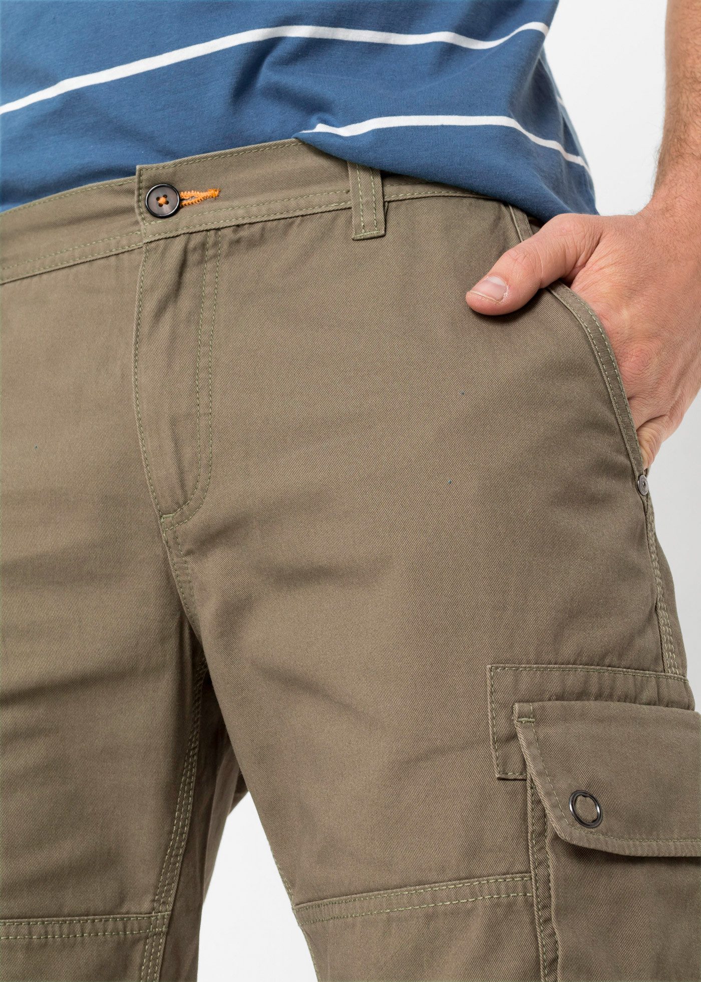 bonprix Cargobermudas Cargo-Bermuda, aus Baumwolle, mit verstellbarer Länge, Regular Fit