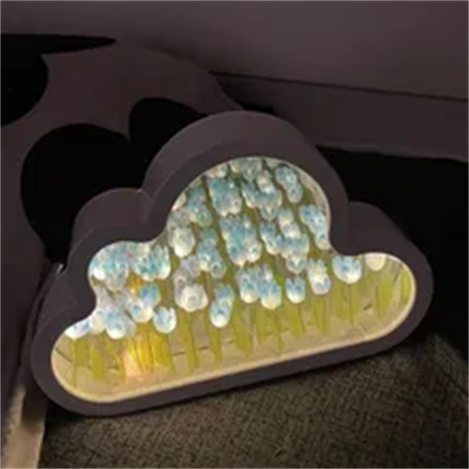 autolock LED Nachtlicht Handgemachte DIY Wolke Tulpe Spiegel kleines Nachtlicht BLAU