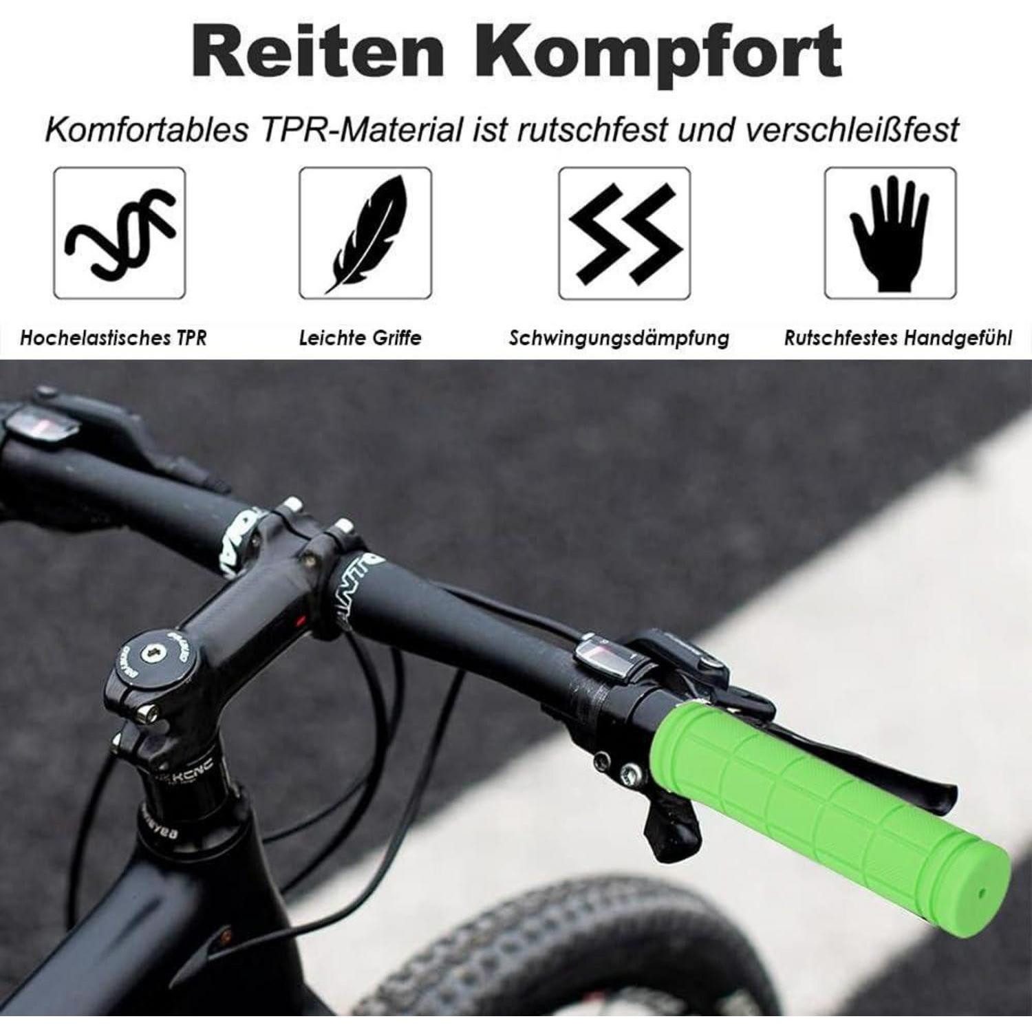 LuxusKollektion Fahrradlenker Lenkergriffe MTB 22.2mm 120mm Rennrad Antirutsch Gummi GRÜN