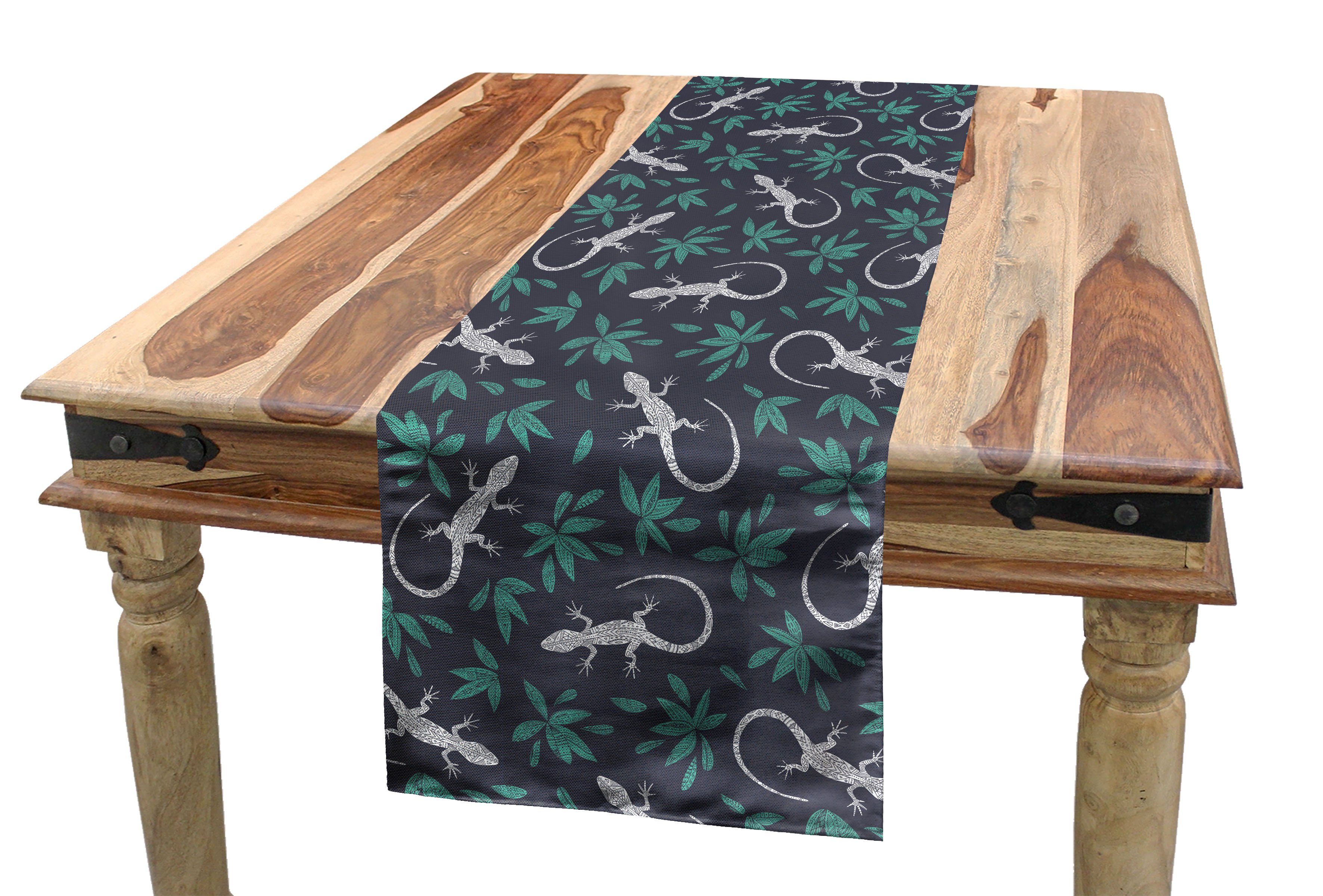 Abakuhaus Tischläufer Esszimmer Küche Rechteckiger Dekorativer Tischläufer, Gecko Reptilien mit Boho Motive