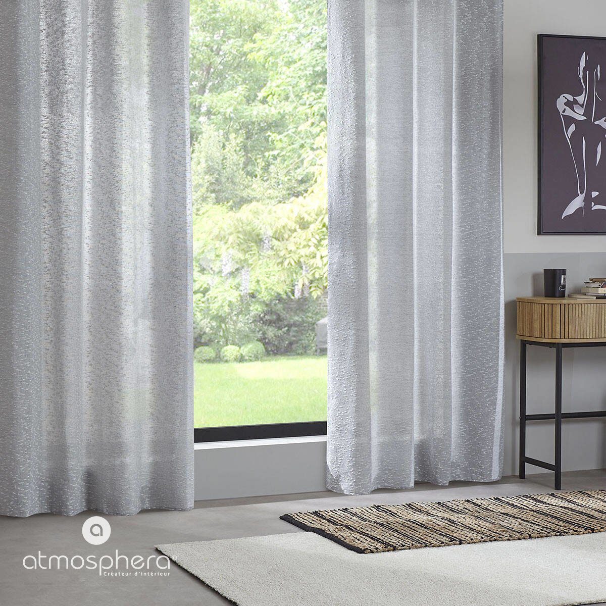 Atmosphera Créateur d'intérieur Gardine Vorhang für Wohnzimmer ASKA, 140 x 260 cm (1 St), modern