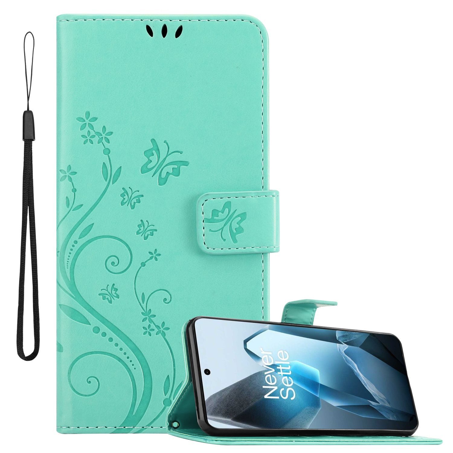 Cadorabo Handyhülle für OnePlus 13 Hülle OnePlus 13, Hülle Schutzhülle Blumen Flower mit Standfunktion Kartenfach Magnet