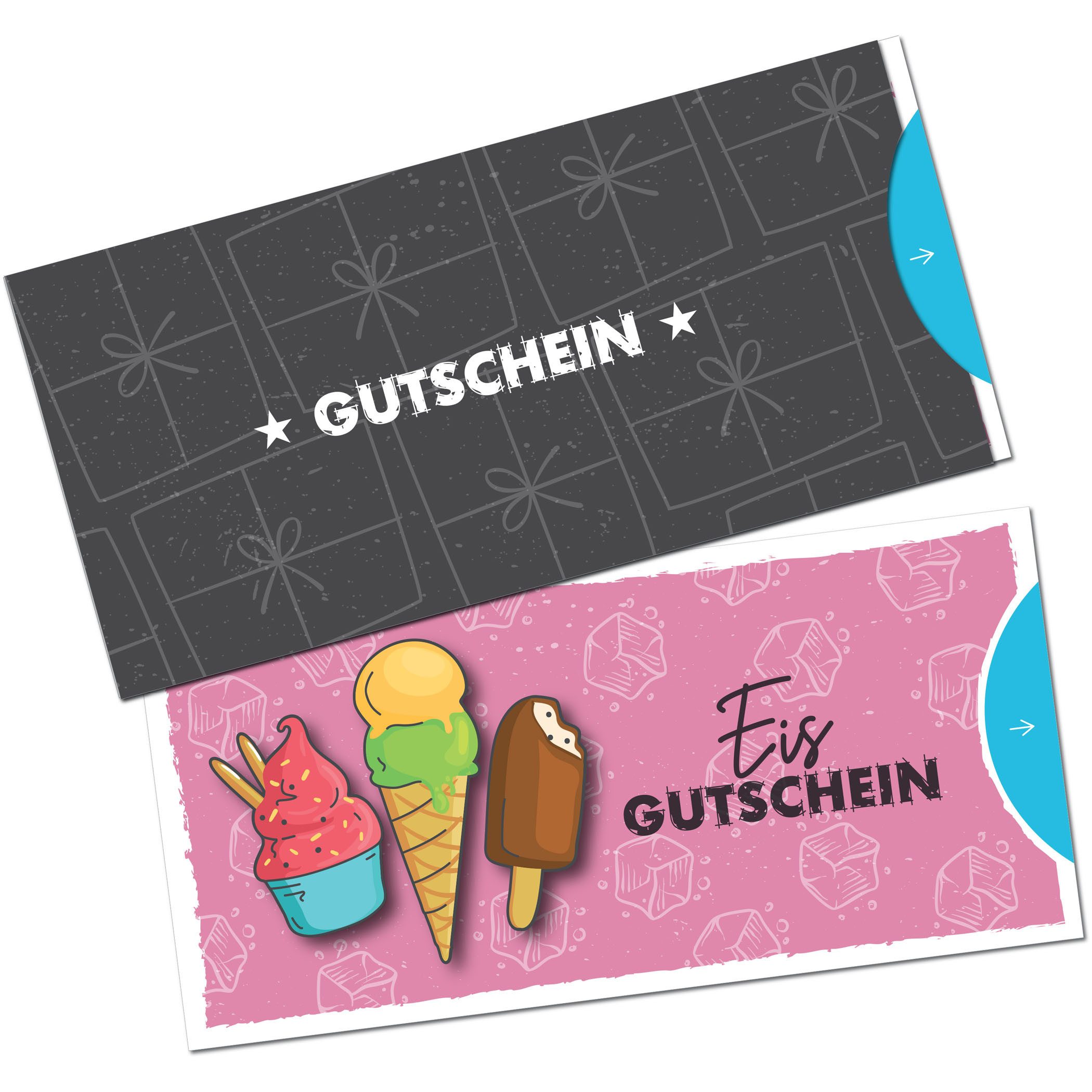 itenga Geschenkkarte itenga Geschenkgutschein handgezeichneter Look - Motiv EIS Postkarte z