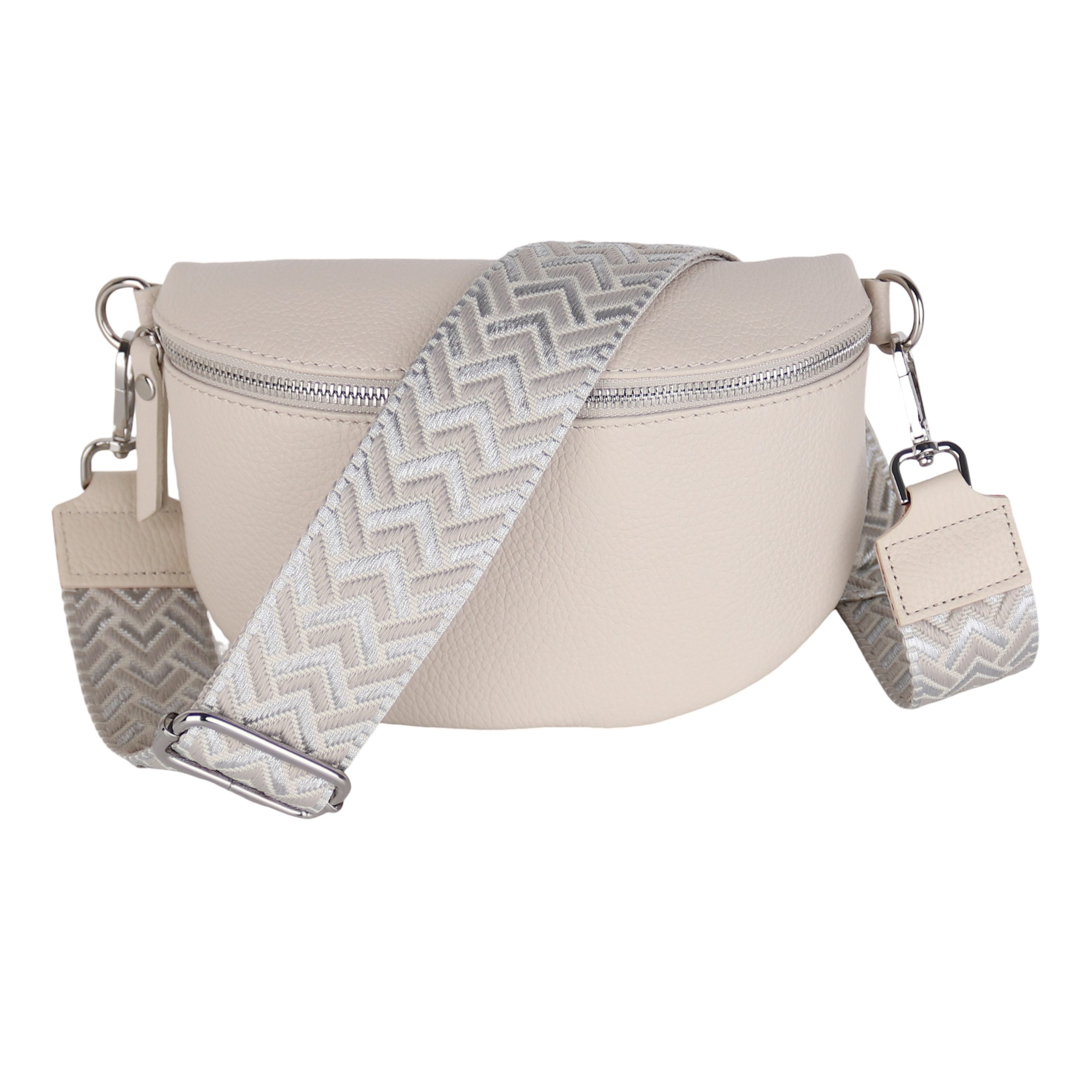 Bauchtasche Damen, Echtleder, Leder, Made in Italy, Umhängetasche, Brusttasche