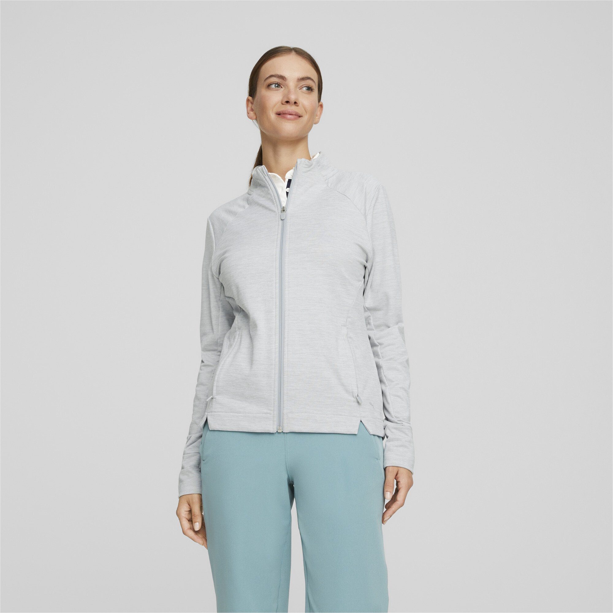 PUMA Trainingspullover Heather Golfjacke mit durchgehendem Reißverschluss Damen