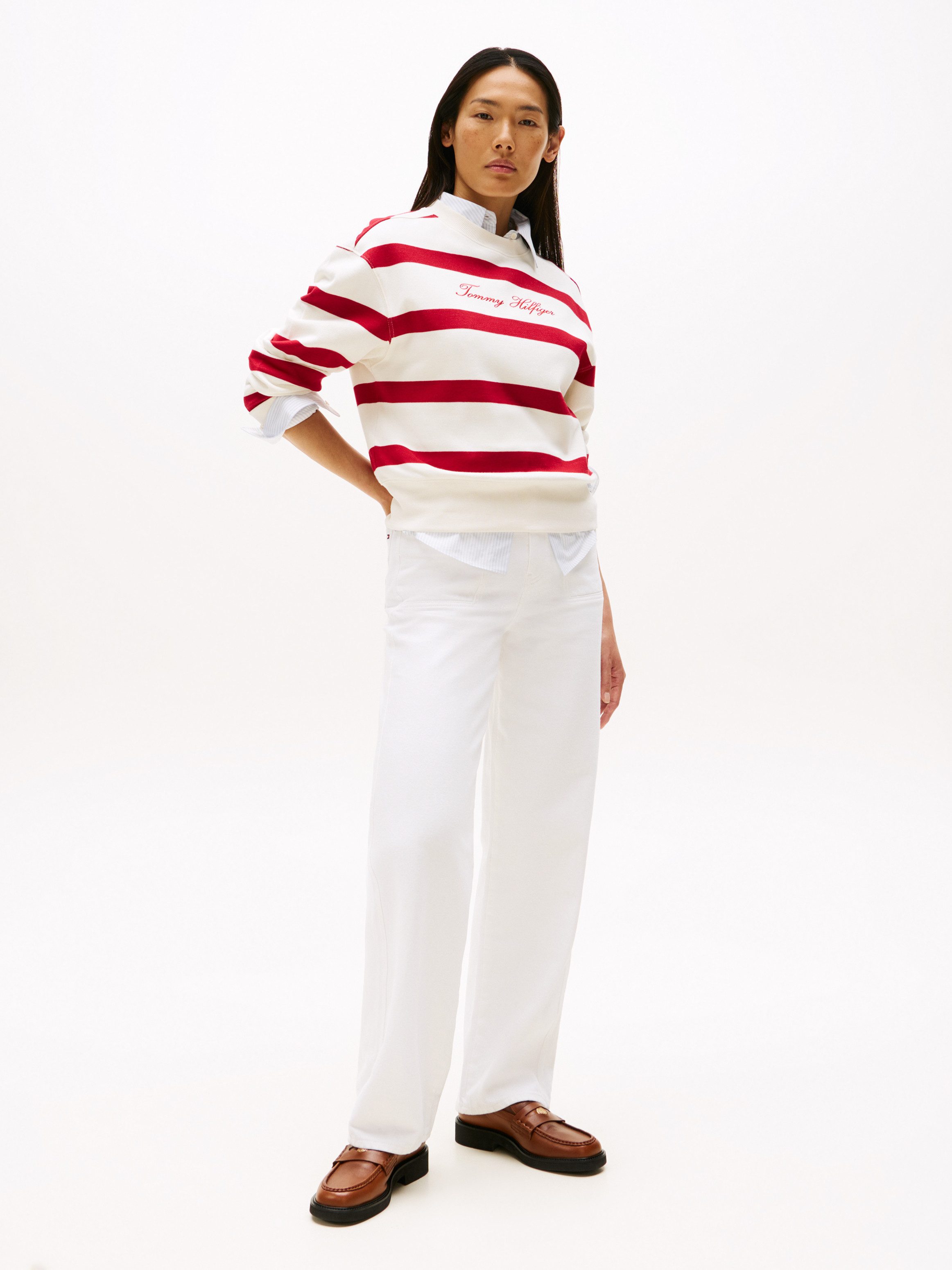 Tommy Hilfiger Sweatshirt SCRIPT REG PIQUE SWTSHRT mit Tommy Hilfiger Scrip günstig online kaufen