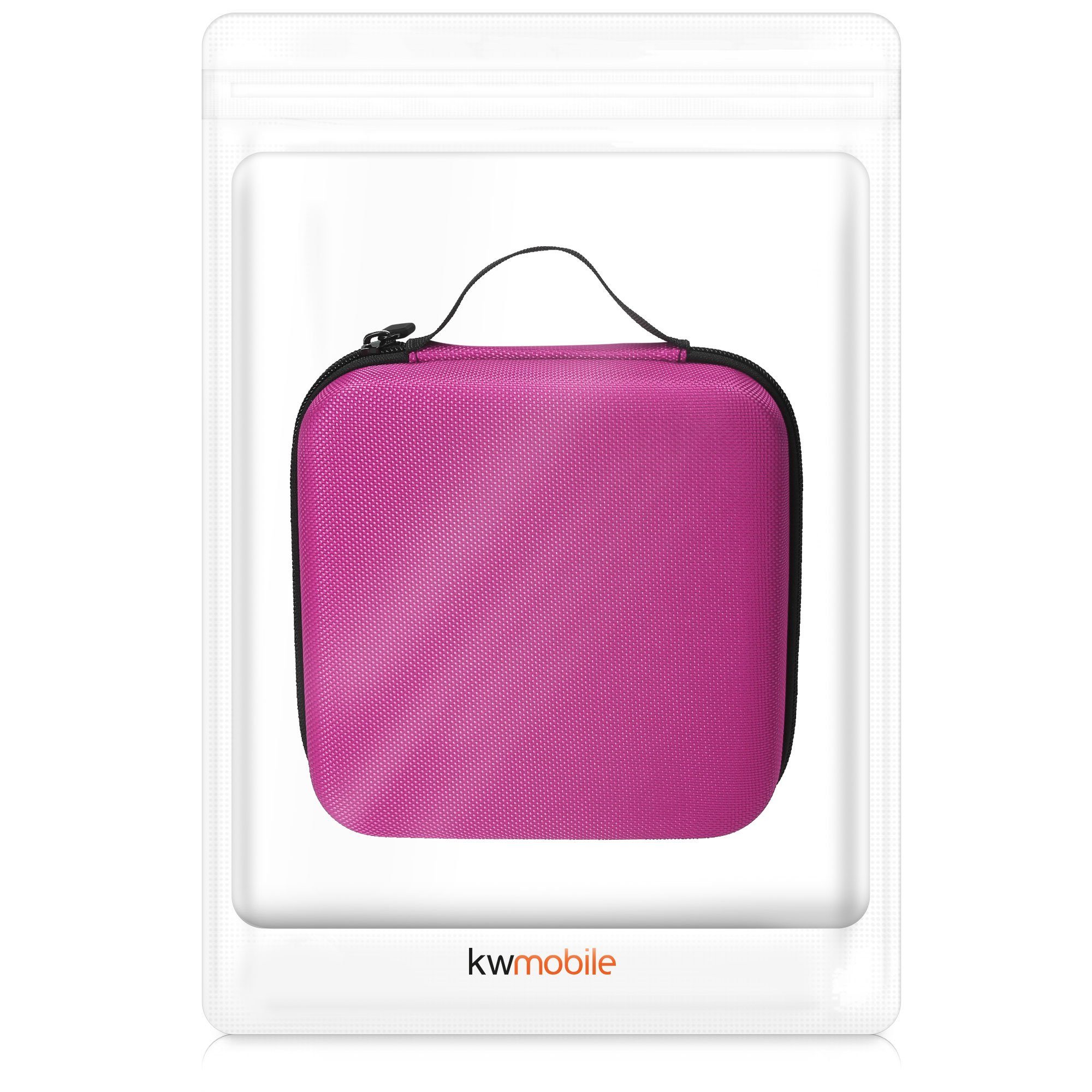 kwmobile Aufbewahrungsbox Tasche für Tonies, zu bis Tonie Box Hartschale Figuren 20 Nylon aus für - Pink Transportbox 