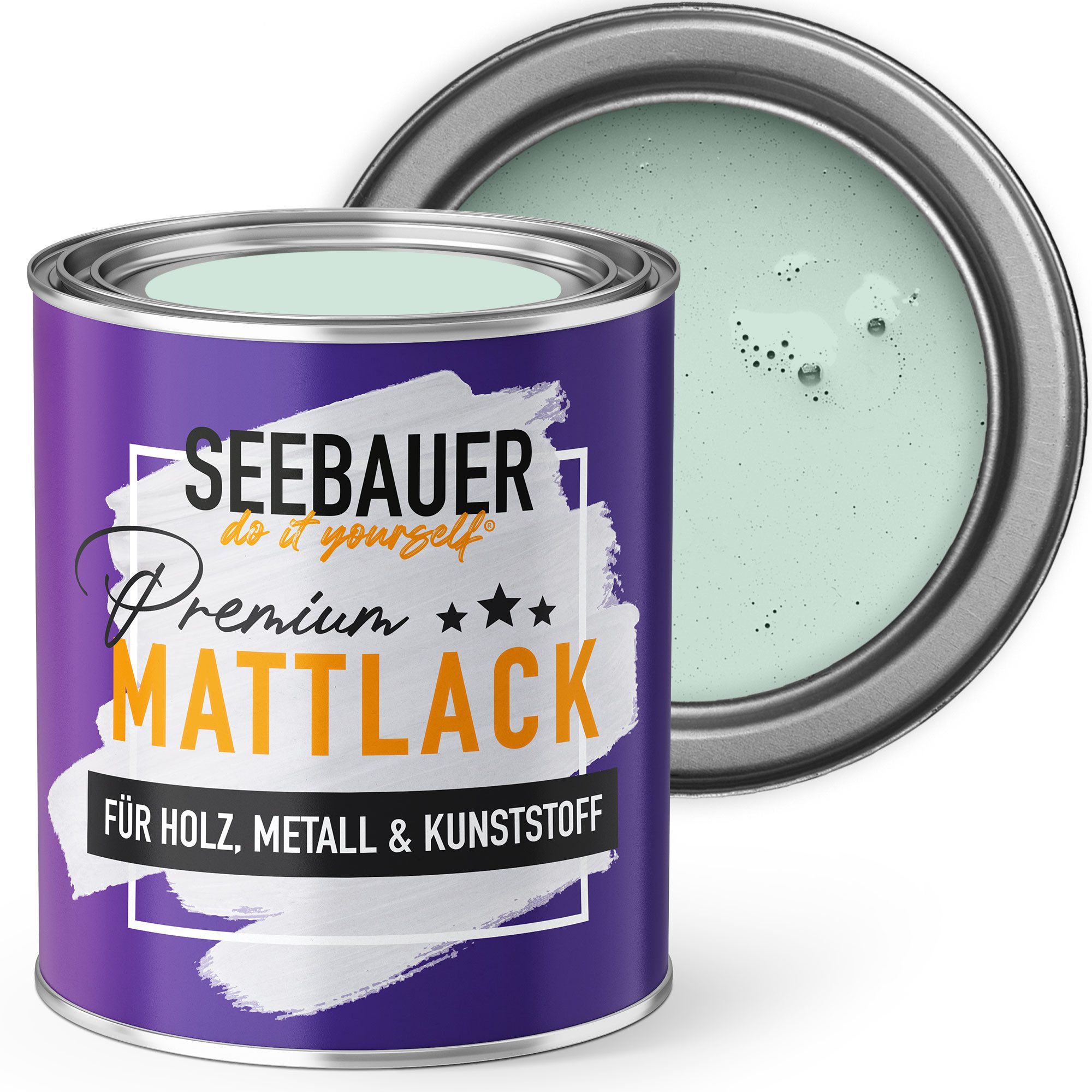 SEEBAUER diy Holzlack Mattlack, Hybrid-Lack für Holz, Metall, Kunststoff - Möbelfarbe ohne Schleifen
