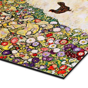 Posterlounge Alu-Dibond-Druck Gustav Klimt, Gartenweg mit Hühnern, Wohnzimmer Malerei