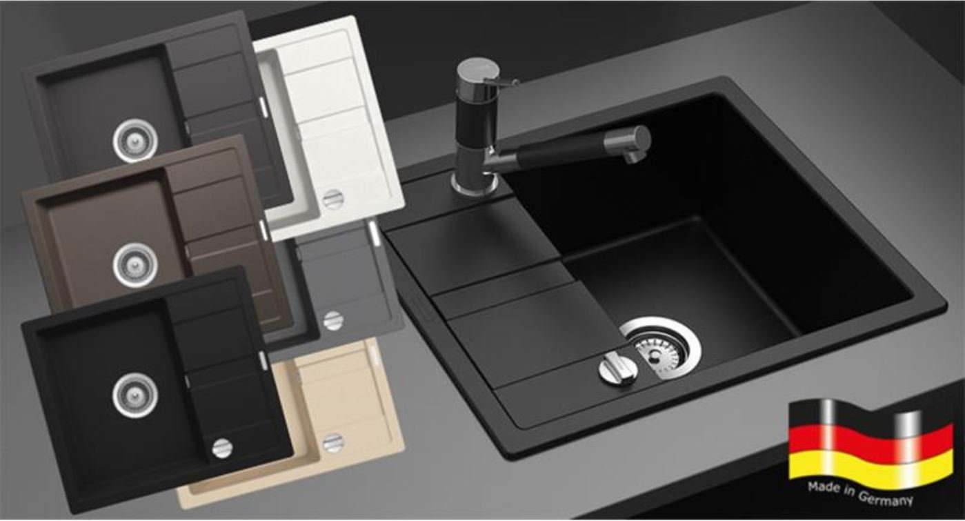 Victory Granitspüle Granitspüle Victory S580.60 Hellgrau ab 45er Unterschrank 580 x 500mm