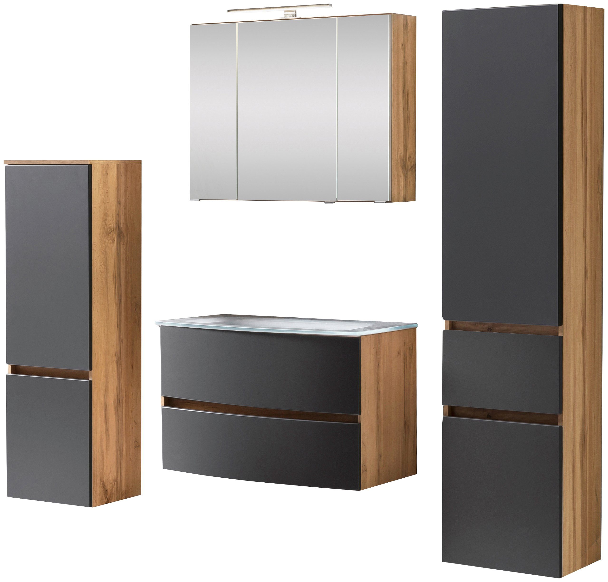 welltime Badezimmer-Set Kaunas, (Set, 4-St), Waschtisch-Set günstig online kaufen