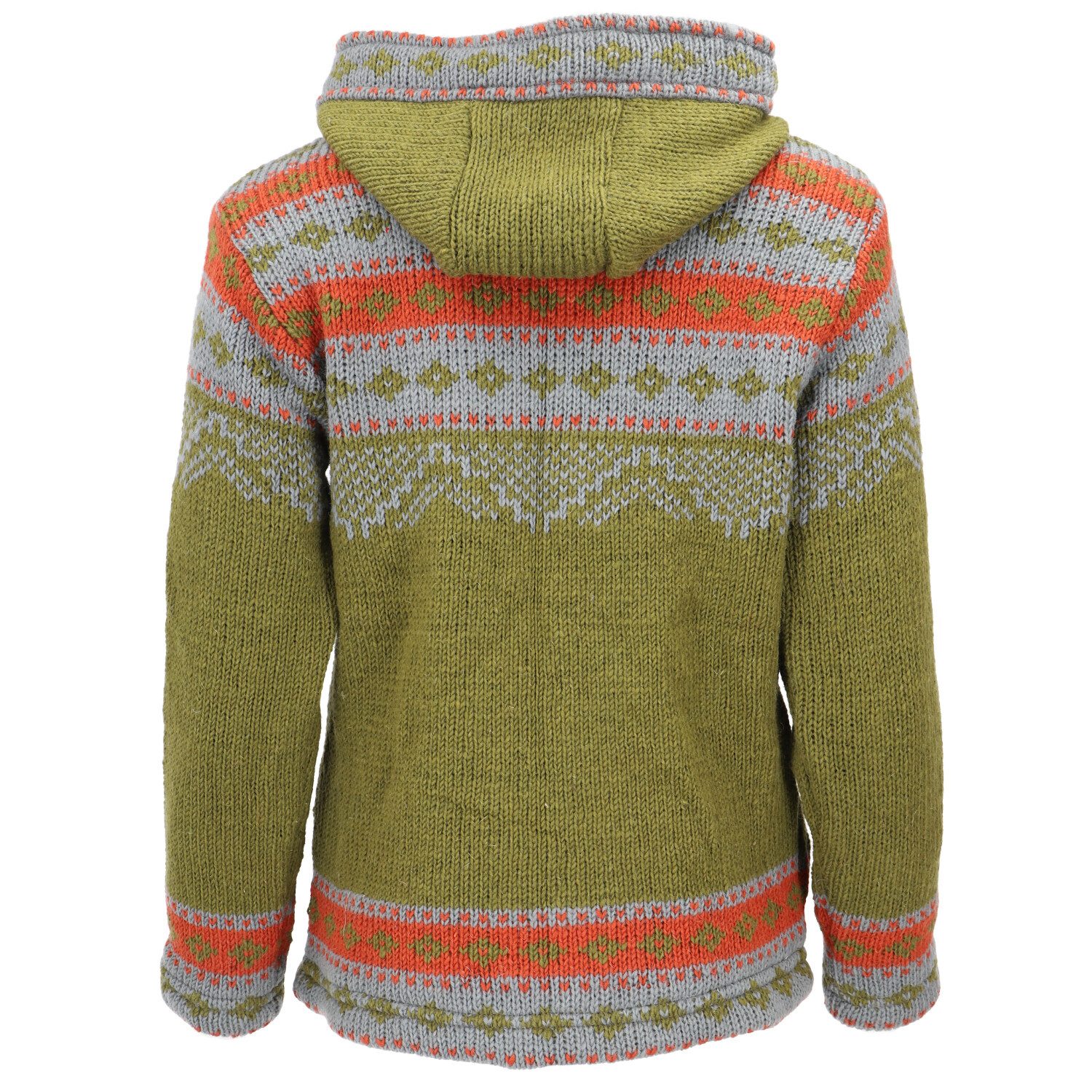 Guru-Shop Langjacke Kuschelige gefütterte Strickjacke, Damenjacke,..