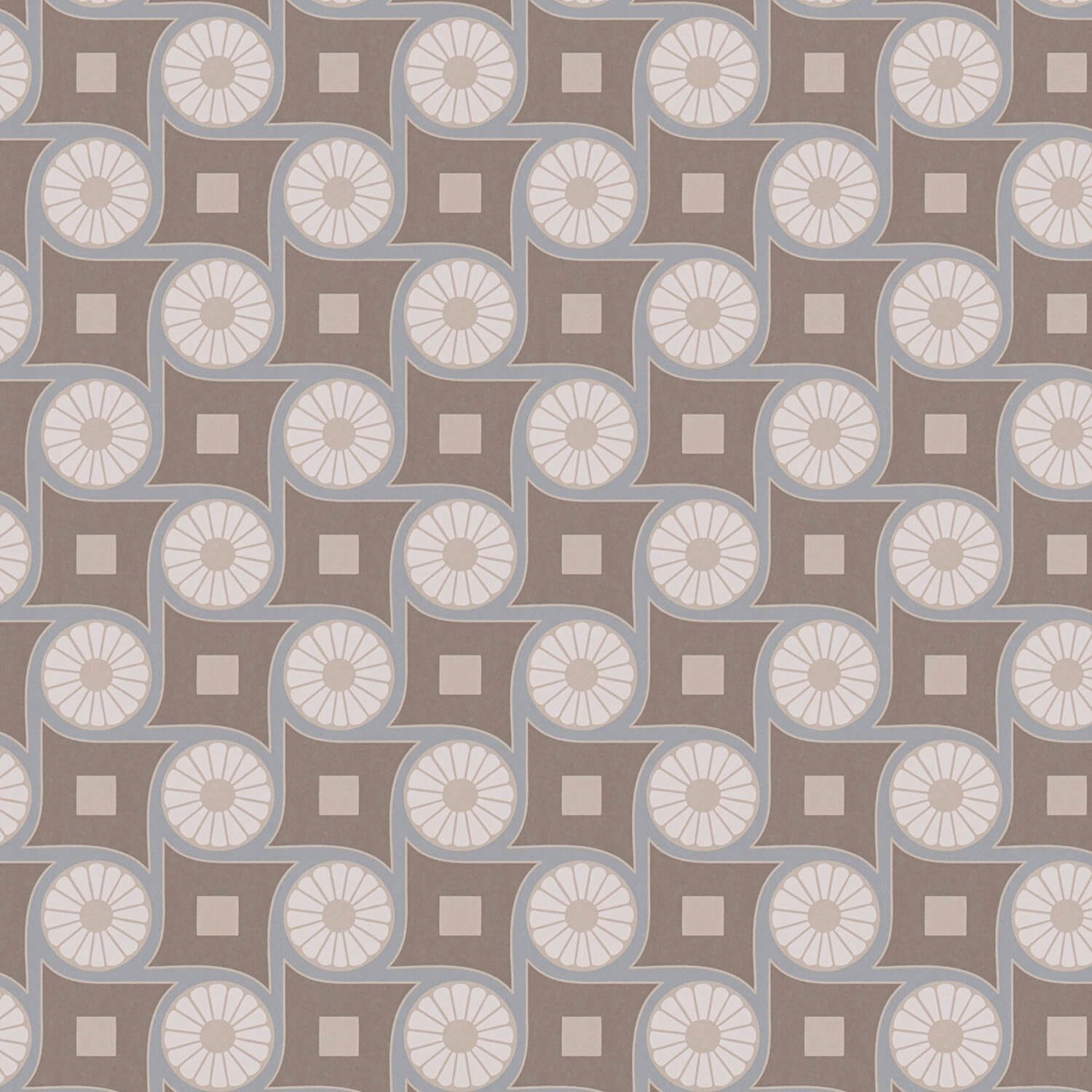 Profhome Vliestapete 390603-GU Retro Tapete geometrisch matt oliv creme-weiß beige, glatt, (1 Rolle, 5,33 qm), Vliestapete, schlamm