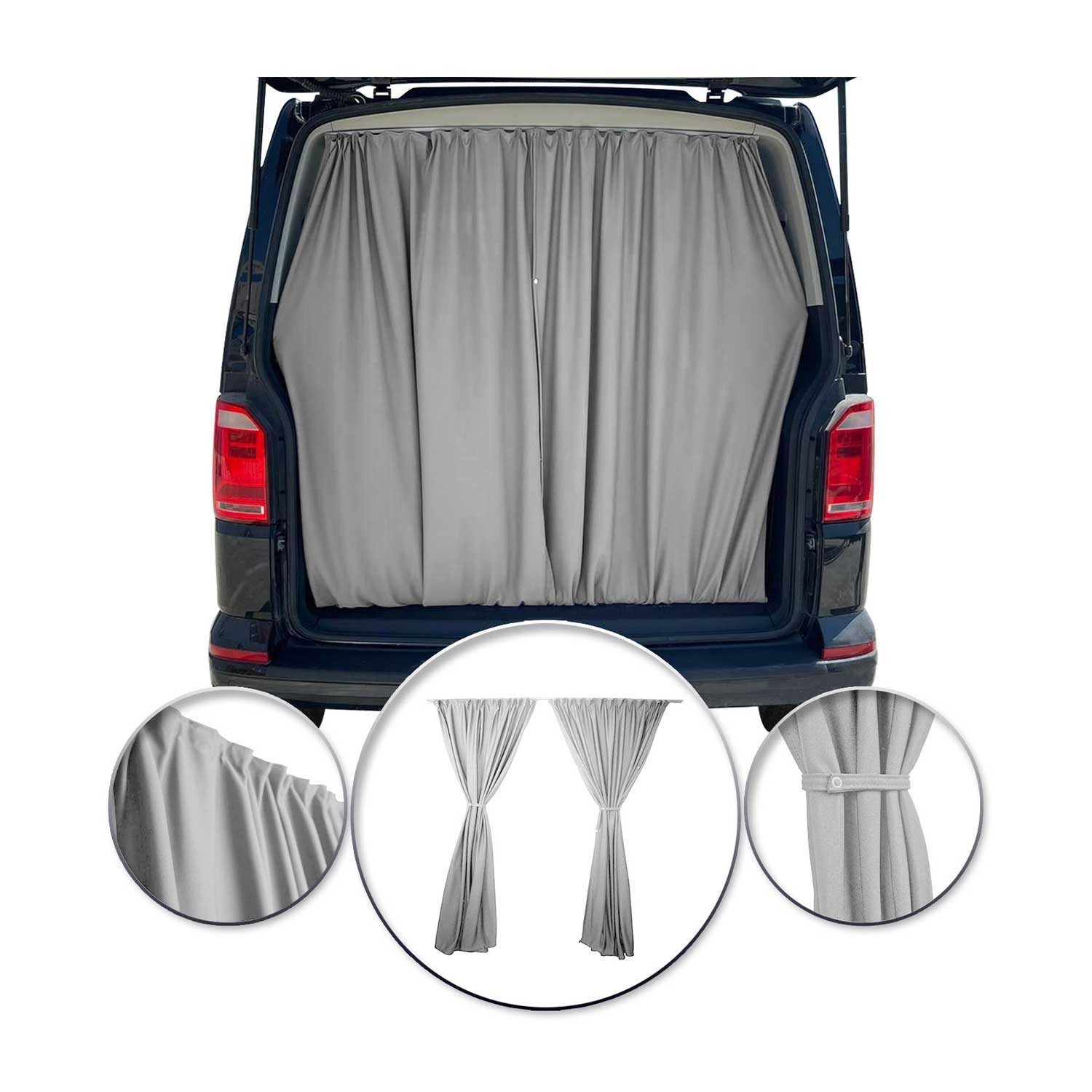 OMAC Autosonnenschutz Autogardinen Heckklappe Gardinen Camping Sonnenschutz Grau 130x180, 20 x 8 cm, (2-St), Sonnenschutz, Hitzeschutz, Faltbar,Aufrollbar
