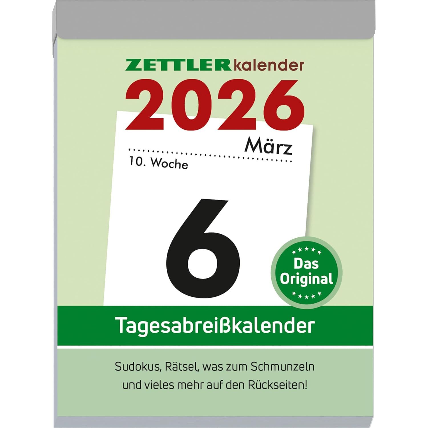 ZETTLER Abreißkalender ZETTLER Tagesabreißkalender XL 2026 8,2x10,7 cm mit Sudokus