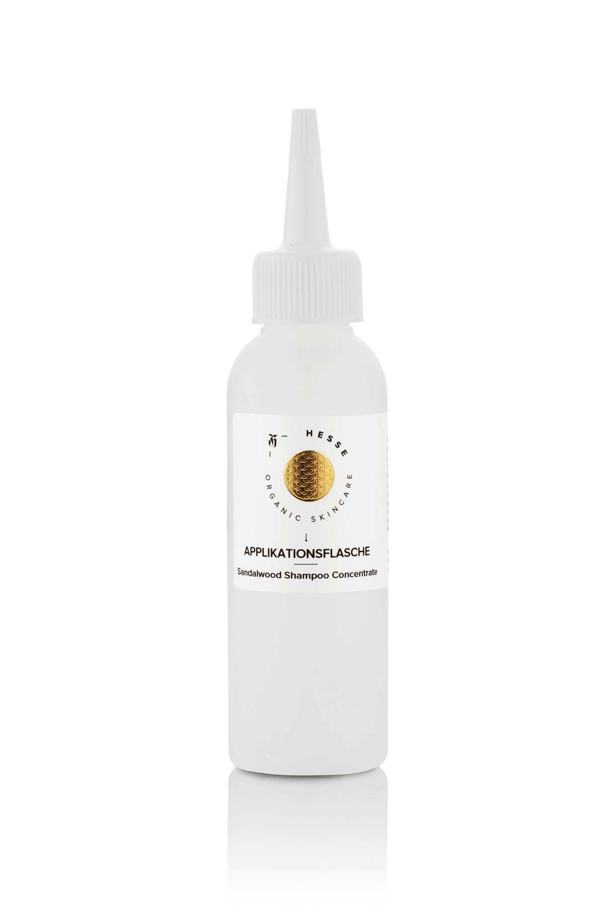 Haarshampoo Skincare CONCENTRATE SHAMPOO SANDALWOOD – Organic Mit Hesse Applikationsflasche