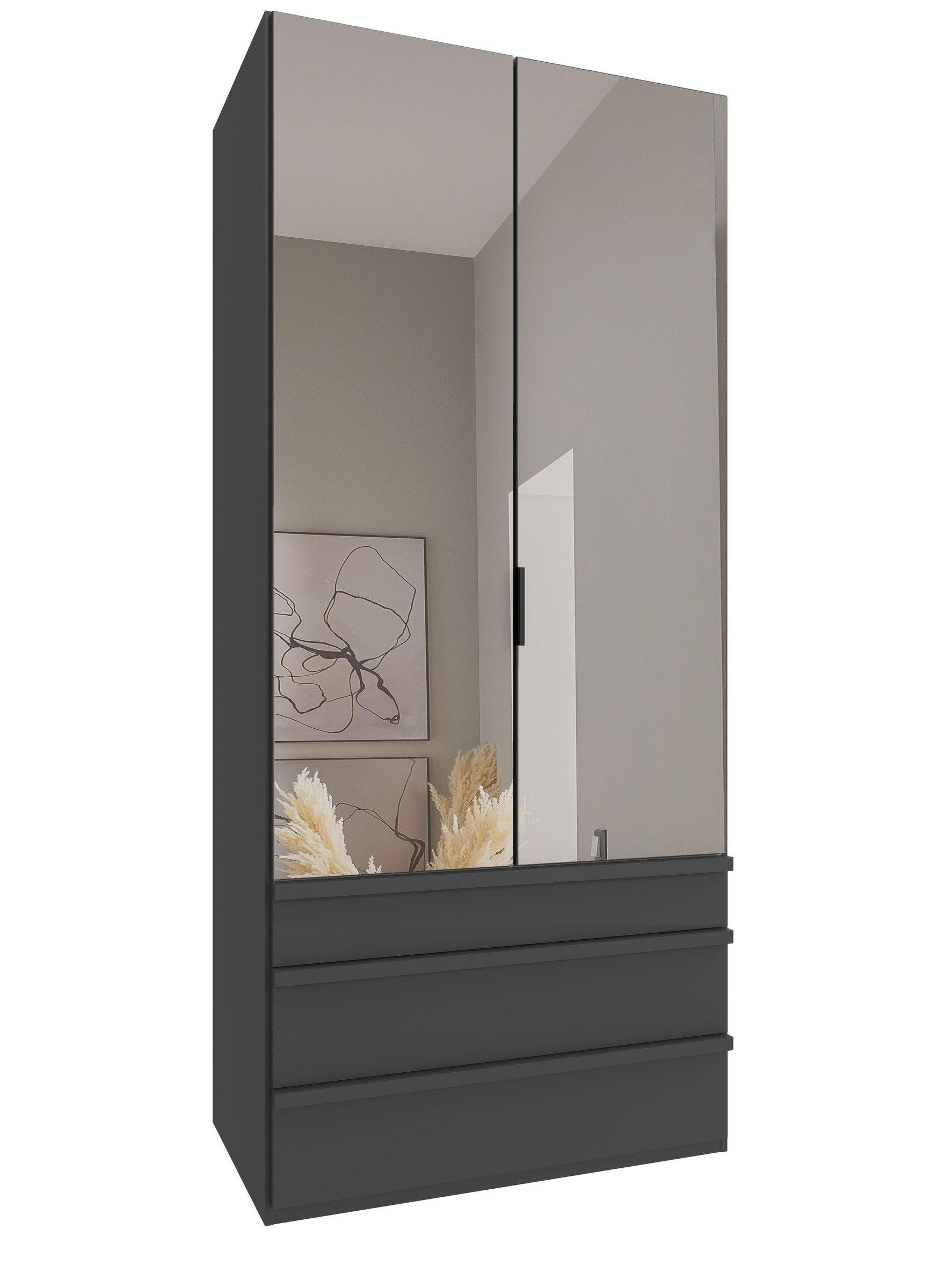 freiraum Falttürenschrank OXFORD in GRAPHIT - 100x236x58cm (BxHxT)