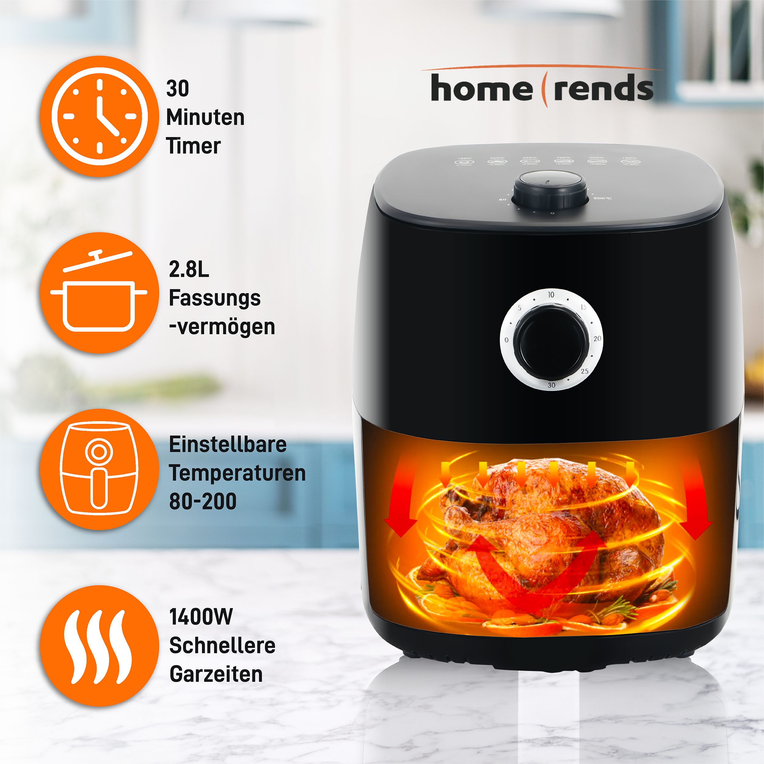 home trends Heißluftfritteuse, 1400,00 W