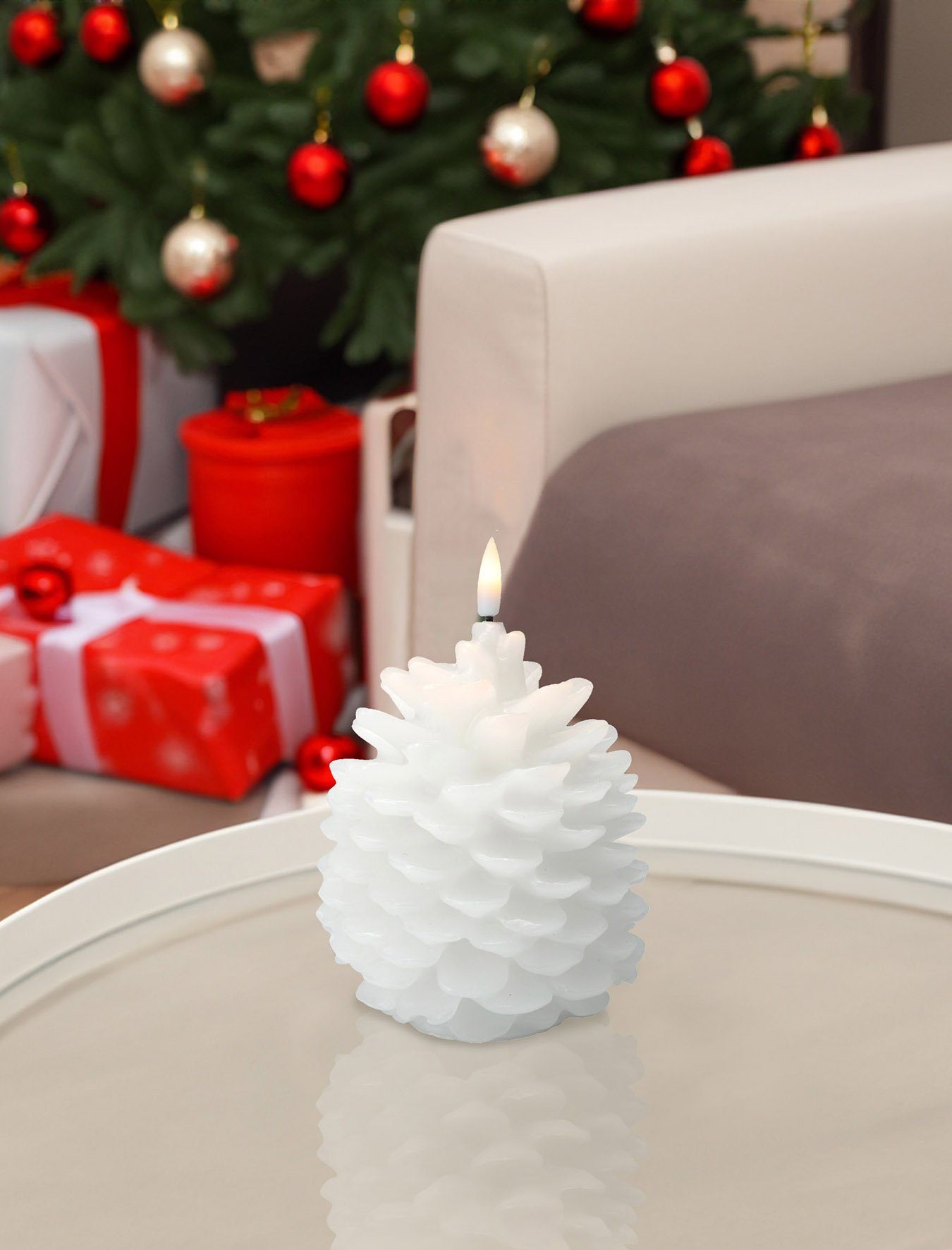 Spetebo LED-Kerze LED Weihnachts Motiv Kerze günstig online kaufen