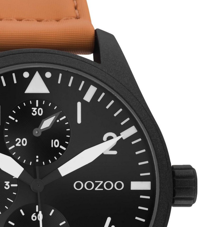 OOZOO Quarzuhr C11007, Metallgehäuse, schwarz IP-beschichtet, Ø ca. 42 mm