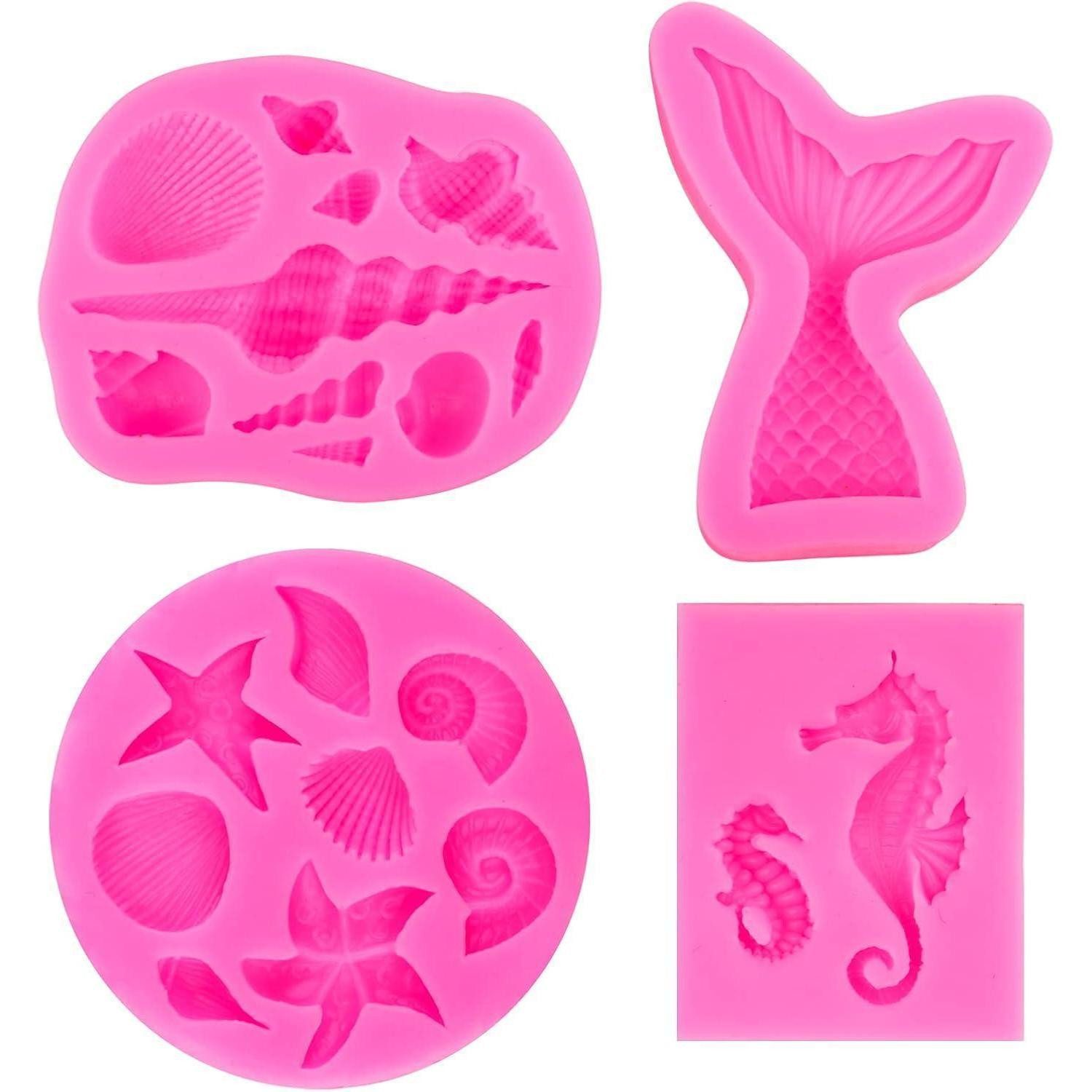 Silikonform Meerjungfrau Silikonformen 3D Backform Set für Kuchen Schokolade DIY