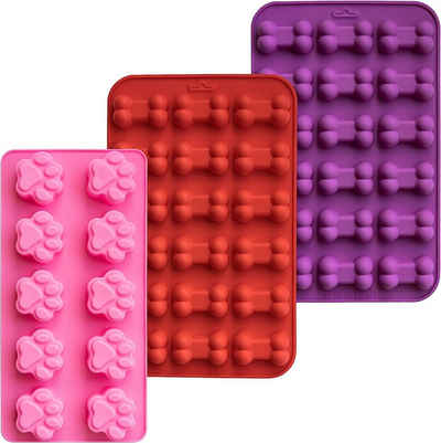 GreenHero Backmatte Backmatte 3er Set für Hundekekse, Silikon Backform, (3er Set, 3-tlg., hitzebeständig, spülmaschinengeeignet & BPA-frei), Backform für selbstgemachte Hundekekse & Leckerlis