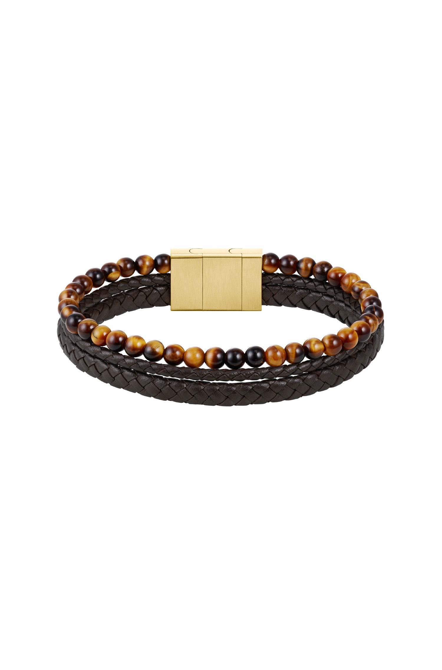 BOSS Lederarmband SPHERE MIXED, mit Onyx oder Tigerauge günstig online kaufen