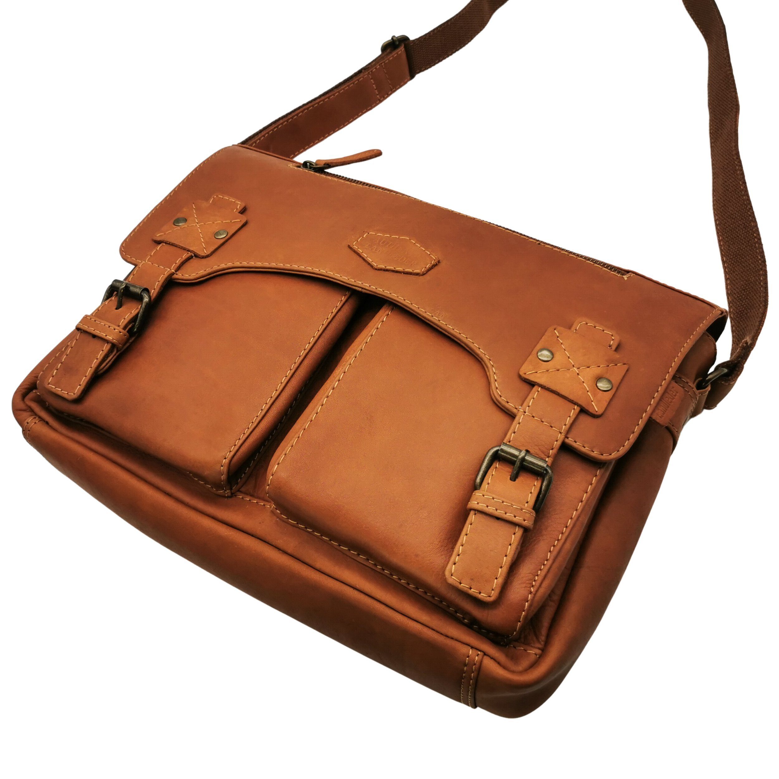 Landleder Laptoptasche Echtleder Businesstasche, Pullup Vollrindleder