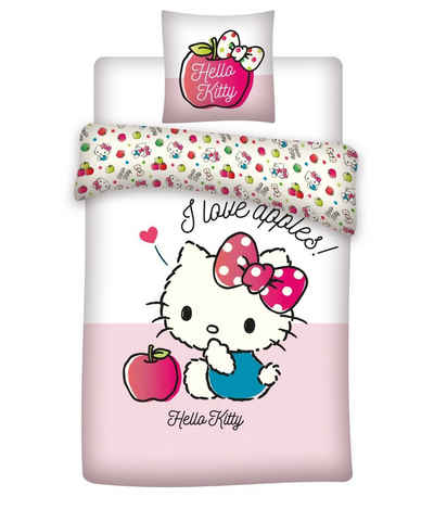 Babybettwäsche »Love Apples«, Hello Kitty, 100x135 40x60 cm, 100% Baumwolle
