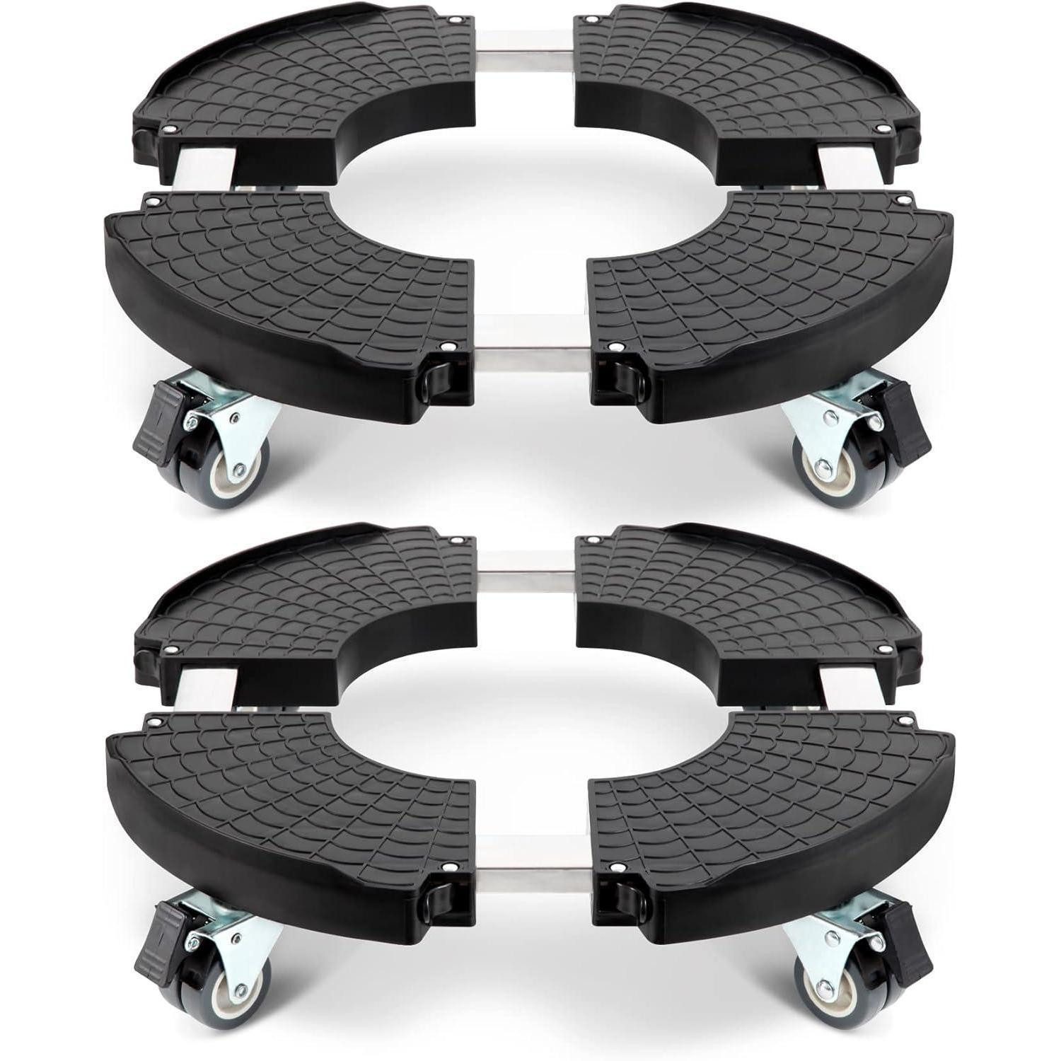 LuxusKollektion Pflanzenroller Pflanzenroller 200kg 40-54cm 360 drehbar Räder 2 pack Schwarz