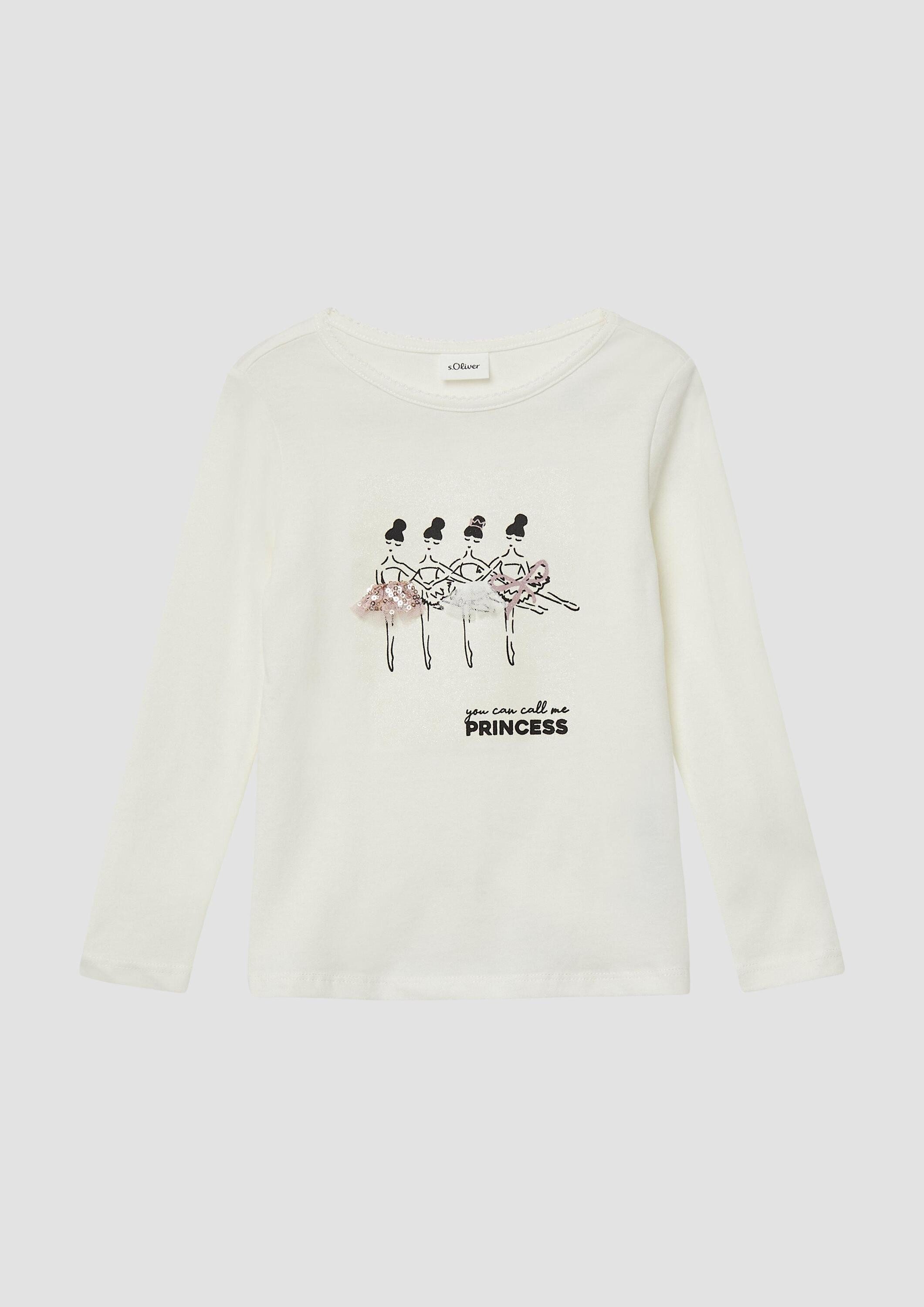 s.Oliver Langarmshirt T-Shirt Langarmshirt mit Pailletten und Applikation. € 15,99