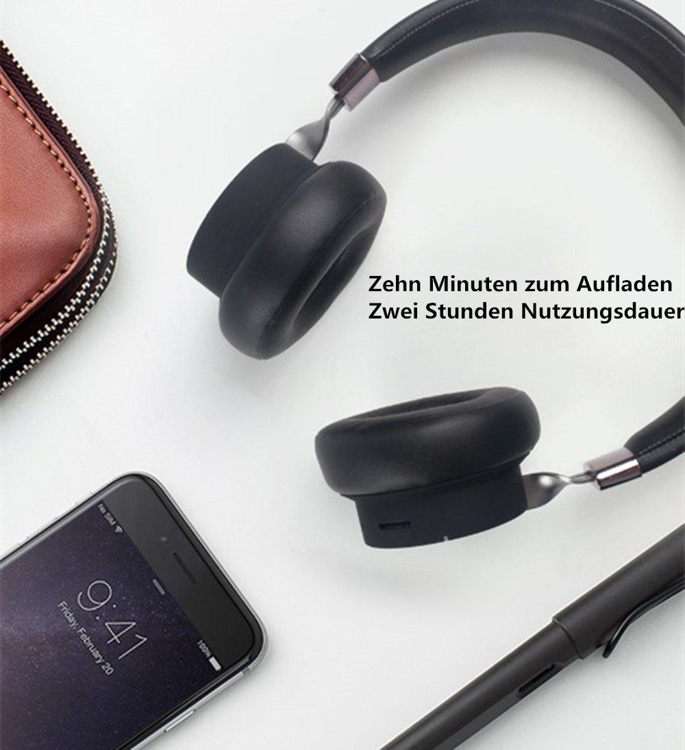 Bluetooth Bass,Wireless Headphones) XDOVET Kabellos Bluetooth-Kopfhörer Kopfhörer Spielzeit und einstellbar,Intensiver Ear,Stunden Over Kopfhörer (Einziehbar black