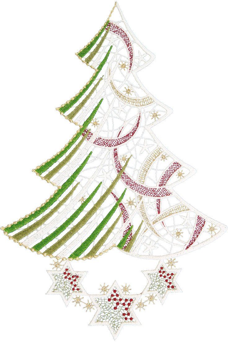 W. Reuter & Sohn - Plauener Spitze® Fensterbild Baum, Made in Germany