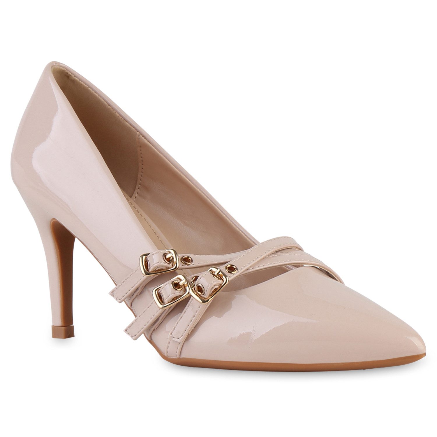 VAN HILL 841480 Pumps Damen Spitze Pumps Schnallen Stiletto Absatzschuhe La günstig online kaufen