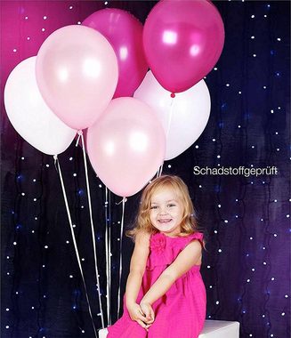 Dekotalent® Luftballon 100x Luftballons Mix Ballons Balloons Luftballon pink, rosa, weiß