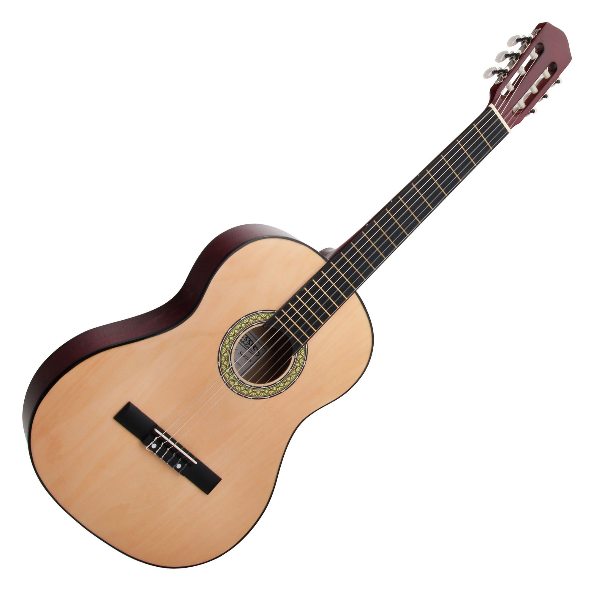 Classic Cantabile Konzertgitarre Klassik Gitarre - Komplettes Anfänger-Kit mit Ständer und Gigbag, 4/4, inkl. Fußbank, Stimmgerät und ein Satz Saiten