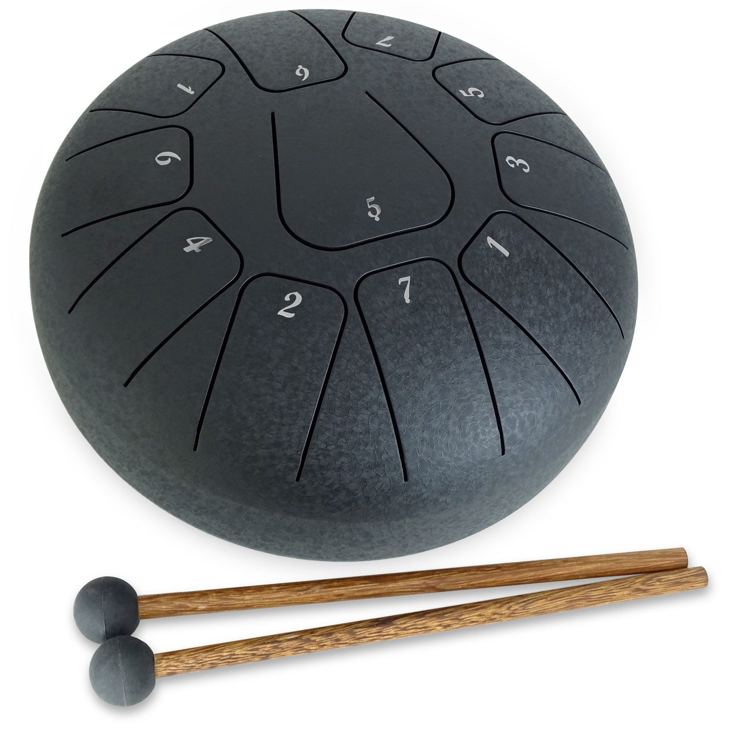 keepdrum Trommel keepdrum Zungentrommel TD8BK-F Tongue Drum 11 Töne Schwarz F-Dur,Set, Tongue Drum, 2 Schlägel, Tasche