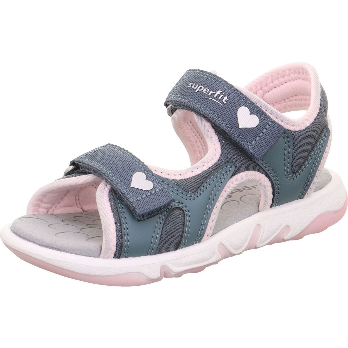 Superfit Pebbles Outdoorsandale Wasserdichte Sandale für Mädchen mit Herzdetails und